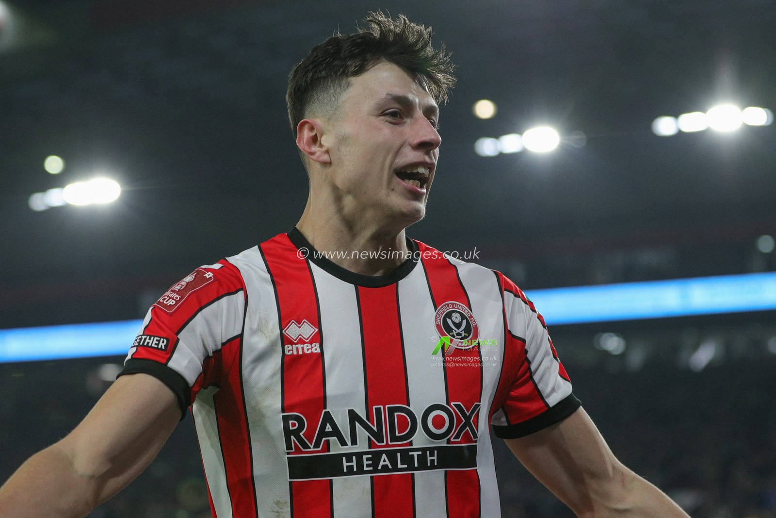 Anel AhmedhodÅ¾iÄ‡ #15 of Sheffield United celebrates his goal to make it 1-0 during the Emirates FA Cup Fourth Round Replay match Sheffield United vs Wrexham at Bramall Lane, Sheffield, United Kingdom, 7th February 2023

(Photo by James Heaton/News Images)