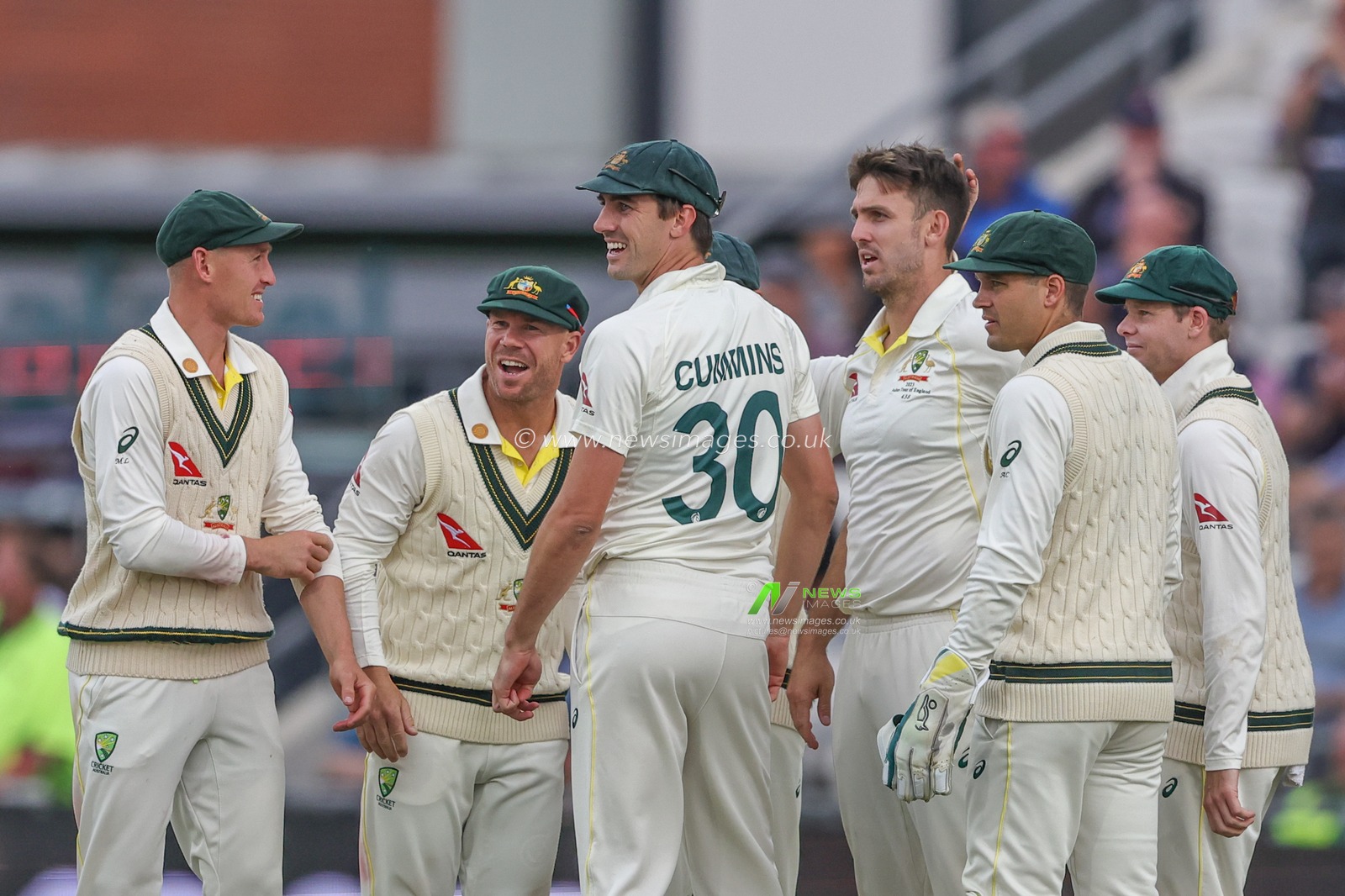 David Warner of Australia celebrates catching out Zak Crawley of England during the LV= Insurance Ashes Third Test Series Day 1 England v Australia at Headingley Stadium, Leeds, United Kingdom, 6th July 2023

(Photo by Mark Cosgrove/News Images)