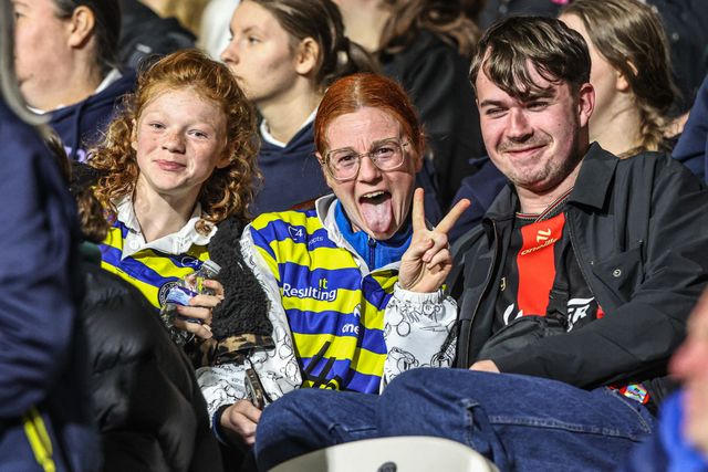 Warrington fans celebrate at the end of the game during the Betfred Super League round 10 match Huddersfield Giants vs Warrington Wolves at Accu Stadium, Huddersfield, United Kingdom on 02 May 2026

(Photo by Alfie Cosgrove/News Images)