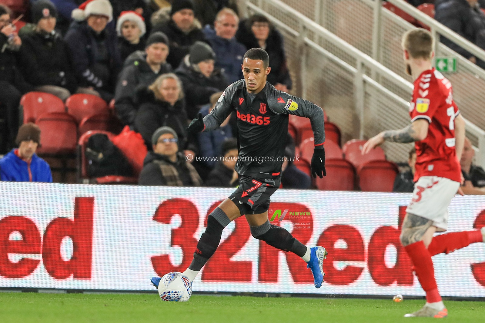 20th December 2019, Riverside Stadium, Middlesbrough, England; Sky Bet Championship, Middlesbrough v Stoke City : Tom Ince (7) of Stoke City makes a break down the wing

Credit: Mark Cosgrove/News Images