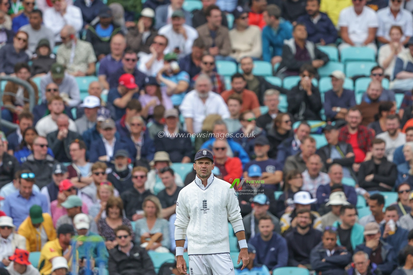 James Anderson of England during the LV= Insurance Ashes Fifth Test Series Day Five England v Australia at The Kia Oval, London, United Kingdom, 31st July 2023

(Photo by Mark Cosgrove/News Images)