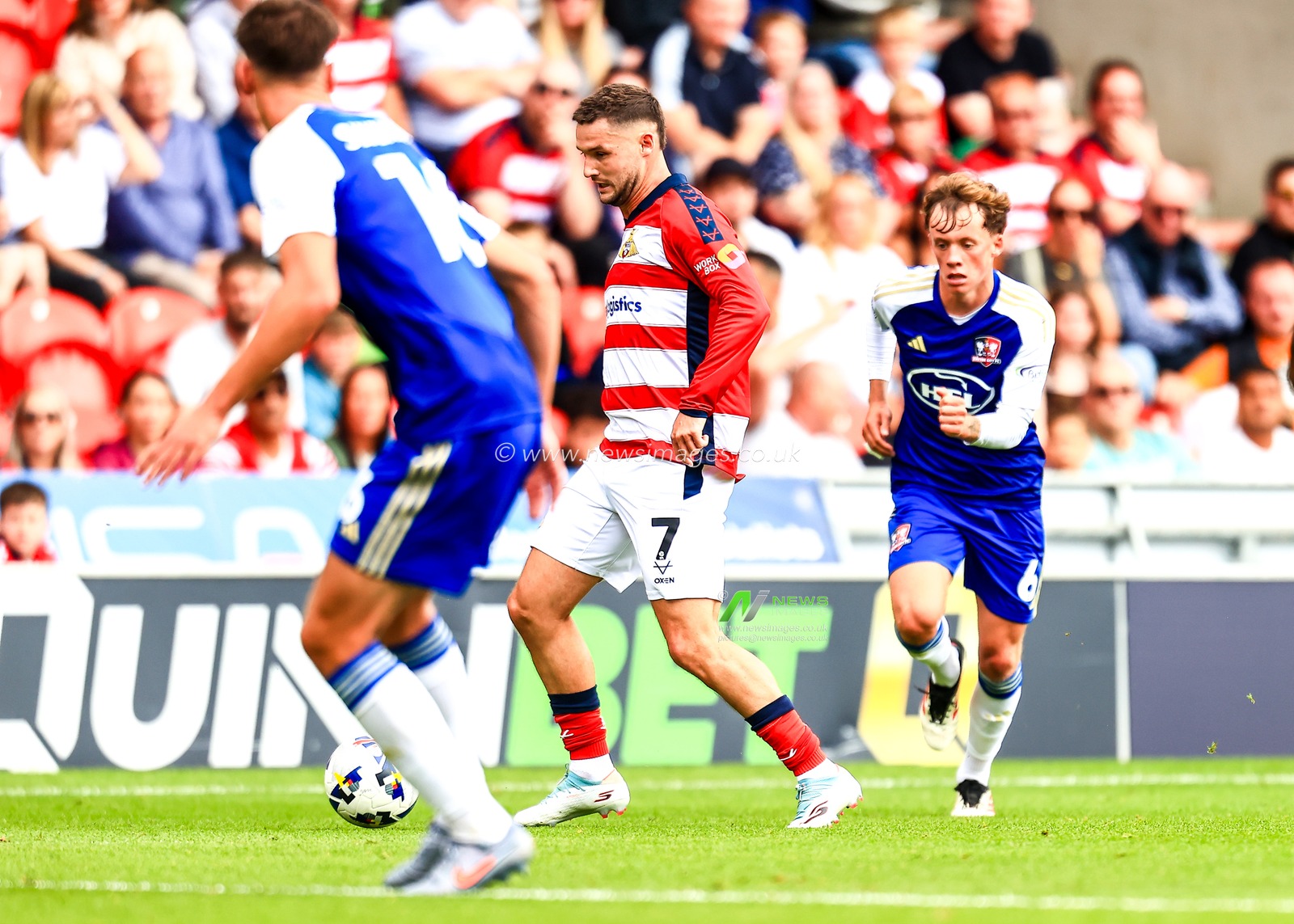 Luke Molyneux of Doncaster Rovers in action during the Sky Bet League 1 match Doncaster Rovers vs Exeter City at Eco-Power Stadium, Doncaster, United Kingdom, 2nd August 2025

(Photo by Richard Bierton/News Images)