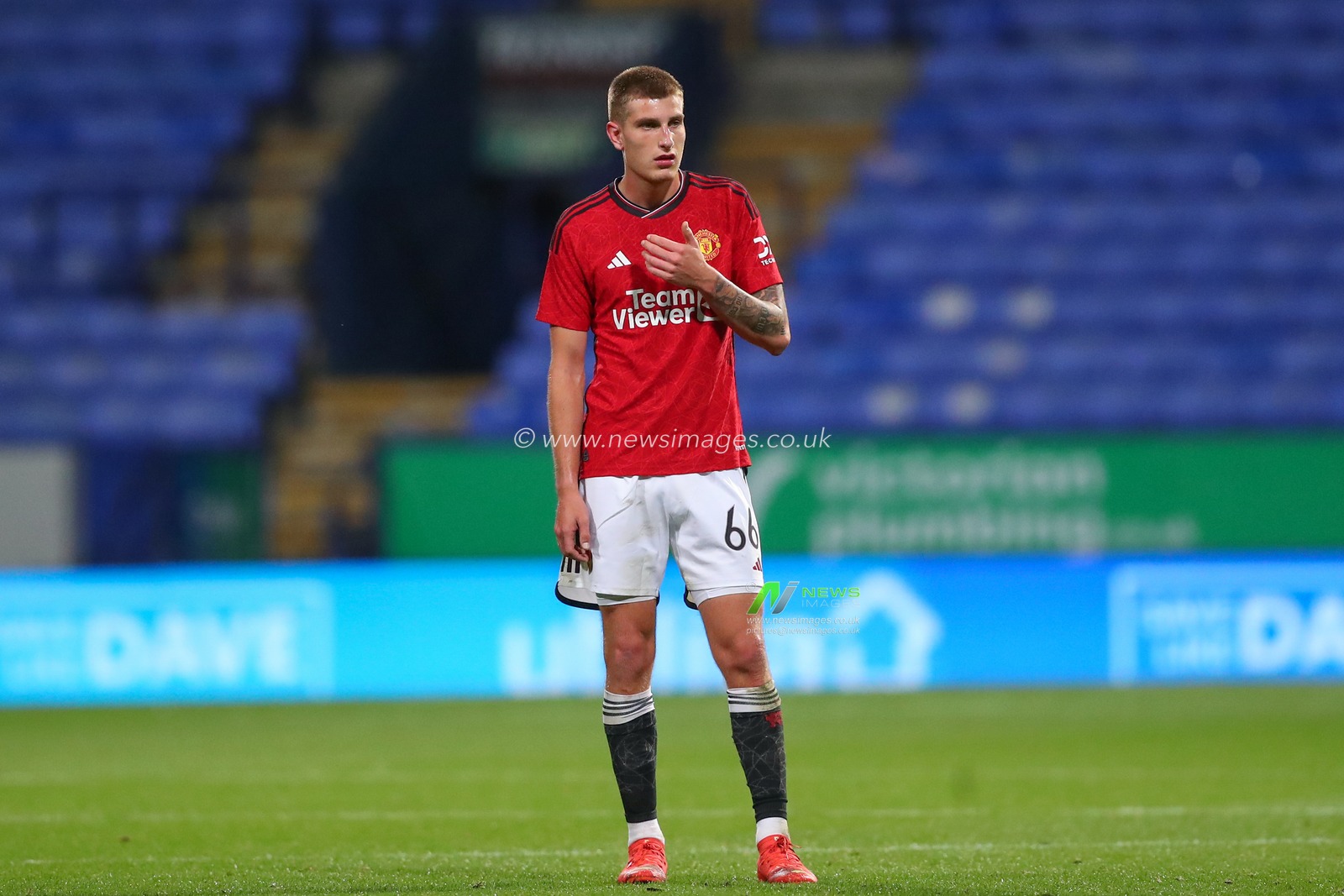Rhys Bennett #66 of Manchester United during the EFL Trophy match Bolton Wanderers vs Manchester United U21 at Toughsheet Community Stadium, Bolton, United Kingdom, 26th September 2023

(Photo by Gareth Evans/News Images)