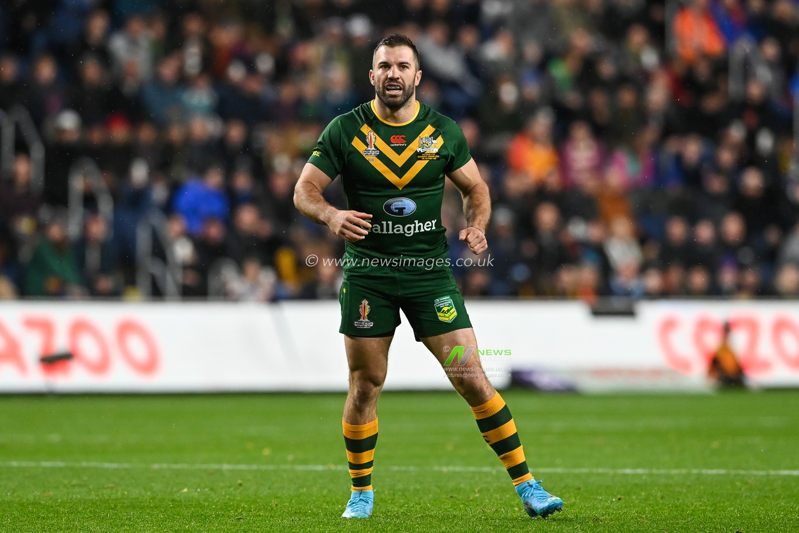 James Tedesco of Australia during the Rugby League World Cup 2021 match Australia vs Fiji at Headingley Stadium, Leeds, United Kingdom, 15th October 2022

(Photo by Craig Thomas/News Images)