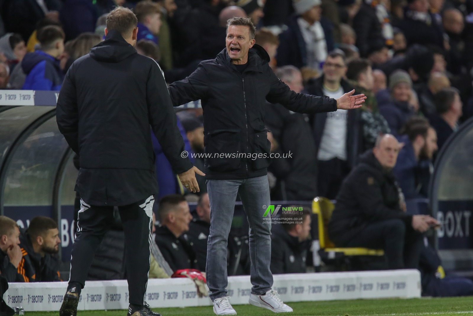 Jesse Marsch manager of Leeds United reacts during the Premier League match Leeds United vs West Ham United at Elland Road, Leeds, United Kingdom, 4th January 2023

(Photo by James Heaton/News Images)