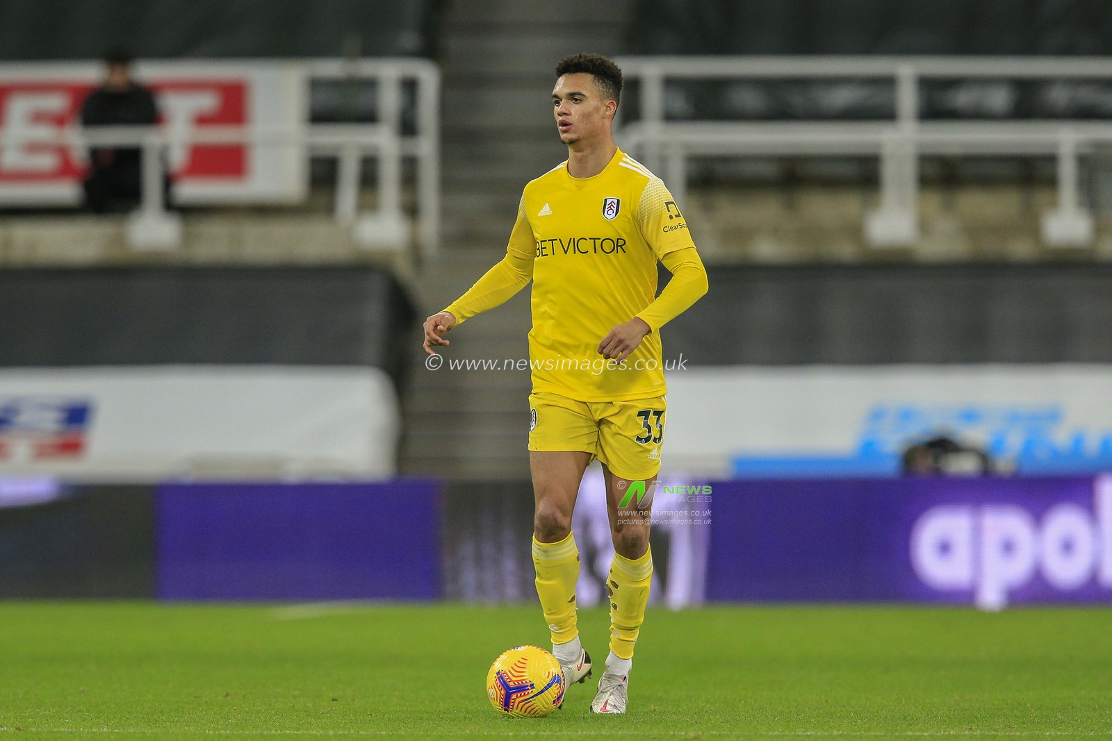 Antonee Robinson #33 of Fulham with the ball