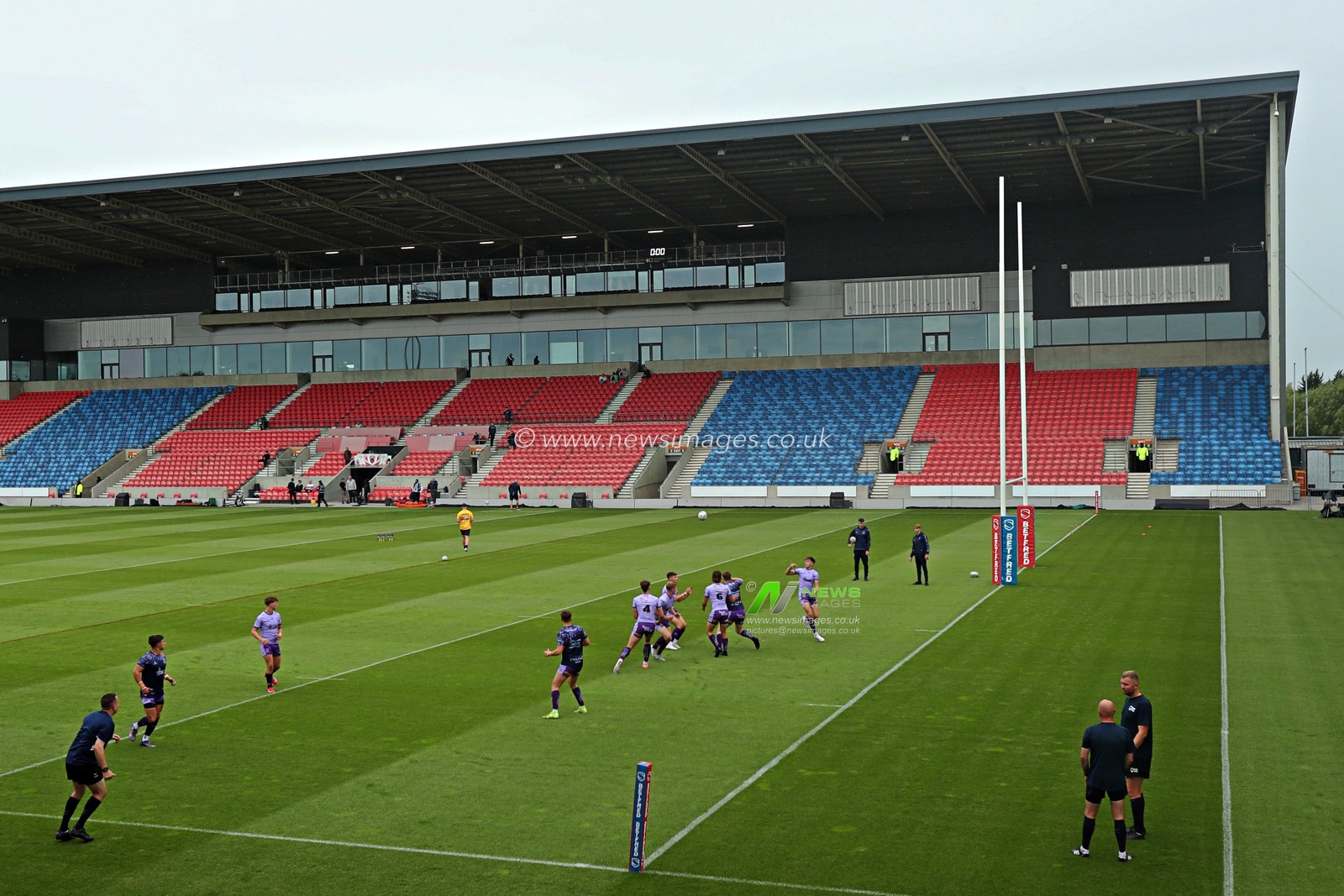 A general view of the Salford Community Stadium before the Betfred Super League round 17 match Salford Red Devils vs Warrington Wolves at Salford Community Stadium, Eccles, United Kingdom, 4th July 2025(Photo by Sam Eaden/News Images)