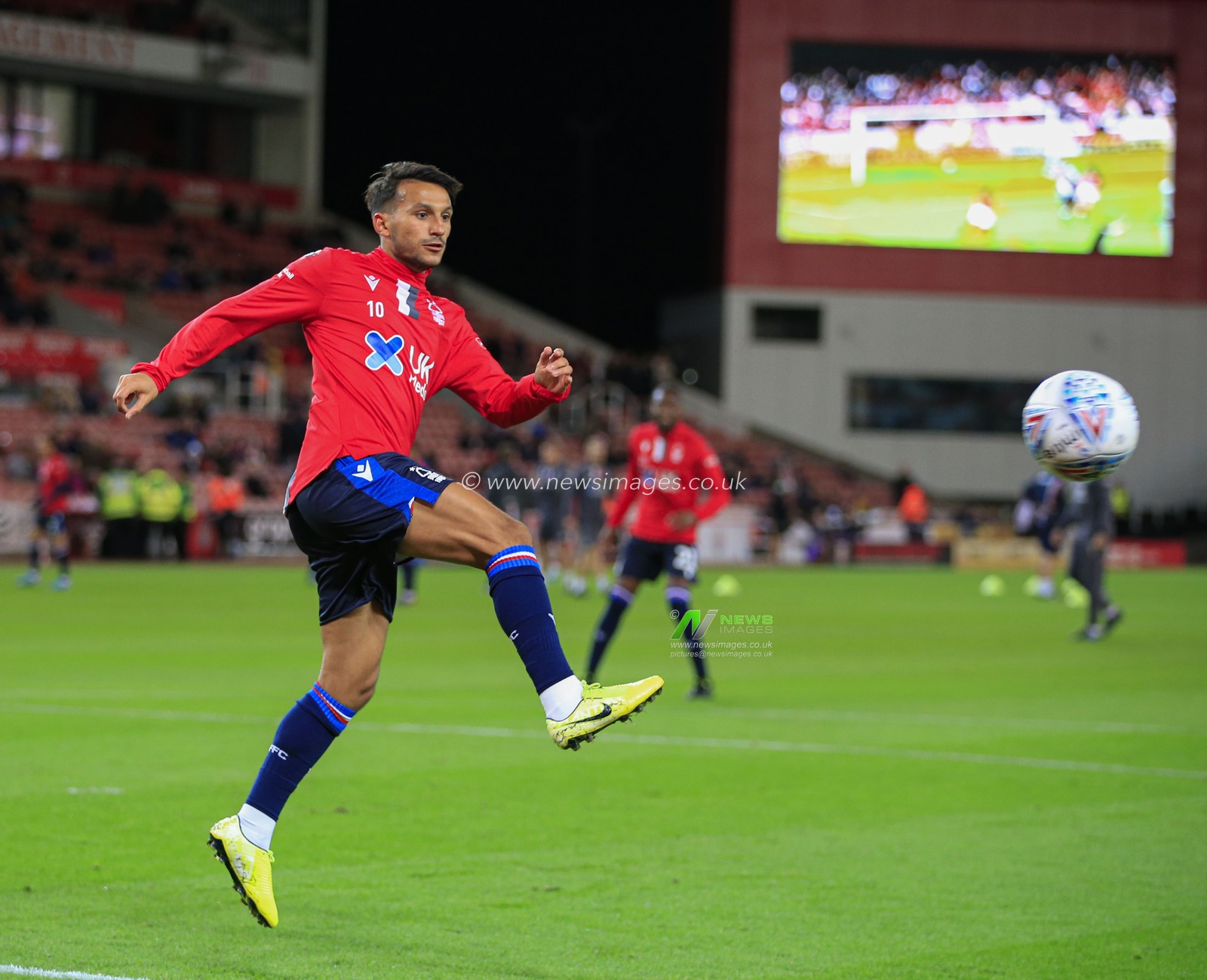 27th September 2019, Bet365 Stadium, Stoke-on-Trent, England; Sky Bet Championship, Stoke City v Nottingham Forest : Joao Carvalho (10) of Nottingham Forest warms up for the game
Credit: Conor Molloy/News Images