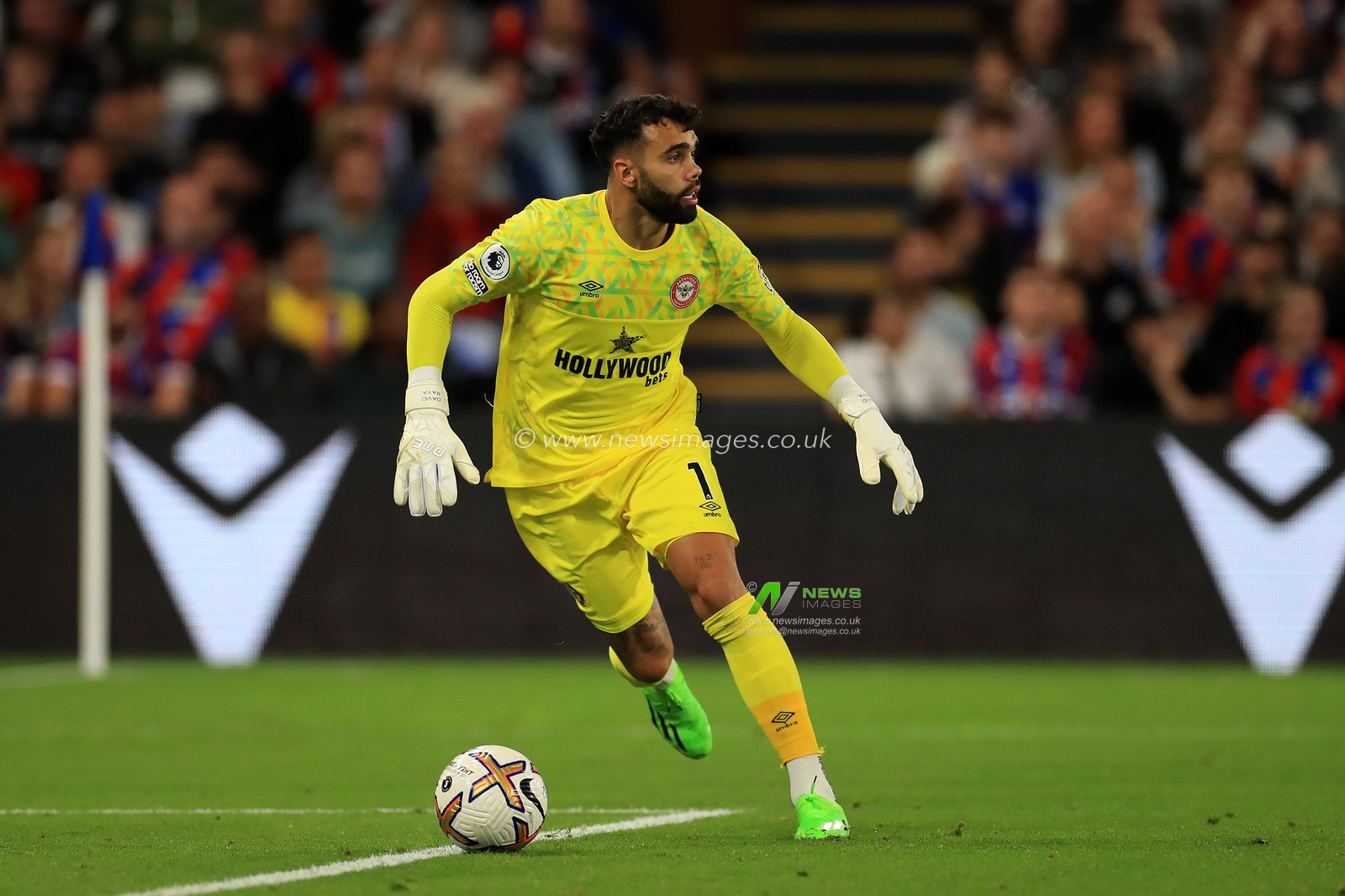 David Raya #1 of Brentford in action.