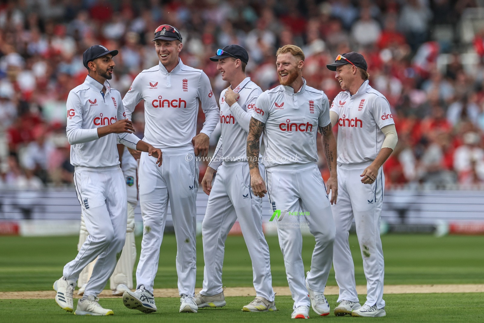 Ben Stokes of England celebrates the wicket of Mikyle Louis of West Indies during the Rothesay Test Match Day Two England v West Indies at Lords, London, United Kingdom, 11th July 2024

(Photo by Mark Cosgrove/News Images)