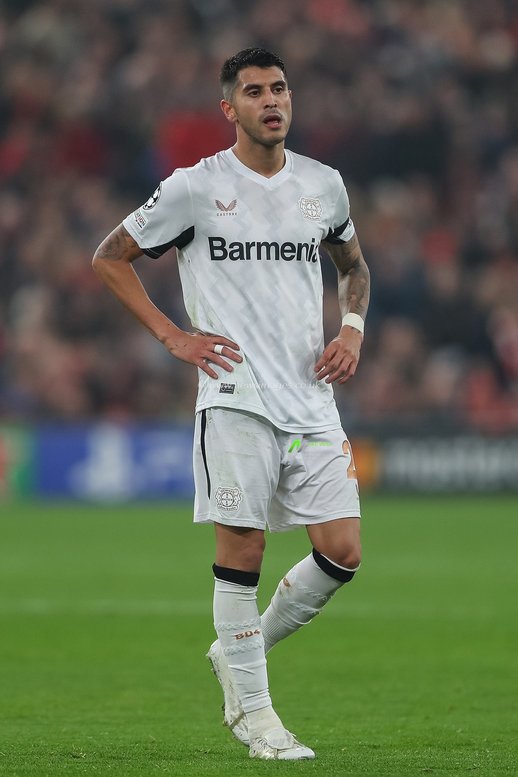 Exequiel Palacios of Bayer Leverkusen during the UEFA Champions League, League Stage match Liverpool vs Bayer 04 Leverkusen at Anfield, Liverpool, United Kingdom, 5th November 2024

(Photo by Gareth Evans/News Images)