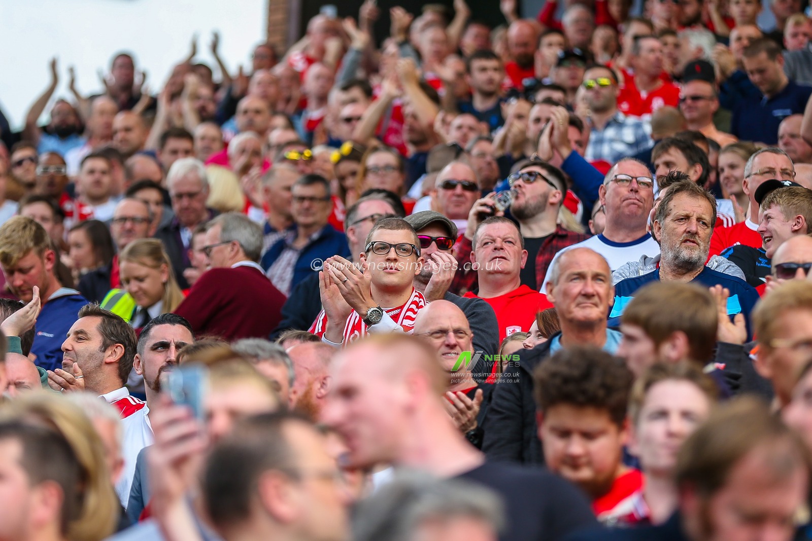 15th August 2018, Carrow Road, Norfolk, England; Sky Bet EFL Championship Norwich City v Middlesbrough ;  
Middlesborough fans cheer on their team against Norwich at Carrow Road.


EDITORIAL USE ONLY No use with unauthorised audio, video, data, fixture lists, club/league logos or 'live' services. Online in-match use limited to 45 images, no video emulation. No use in betting, games or single club/league/player publications and all English Football League images are subject to DataCo Licence