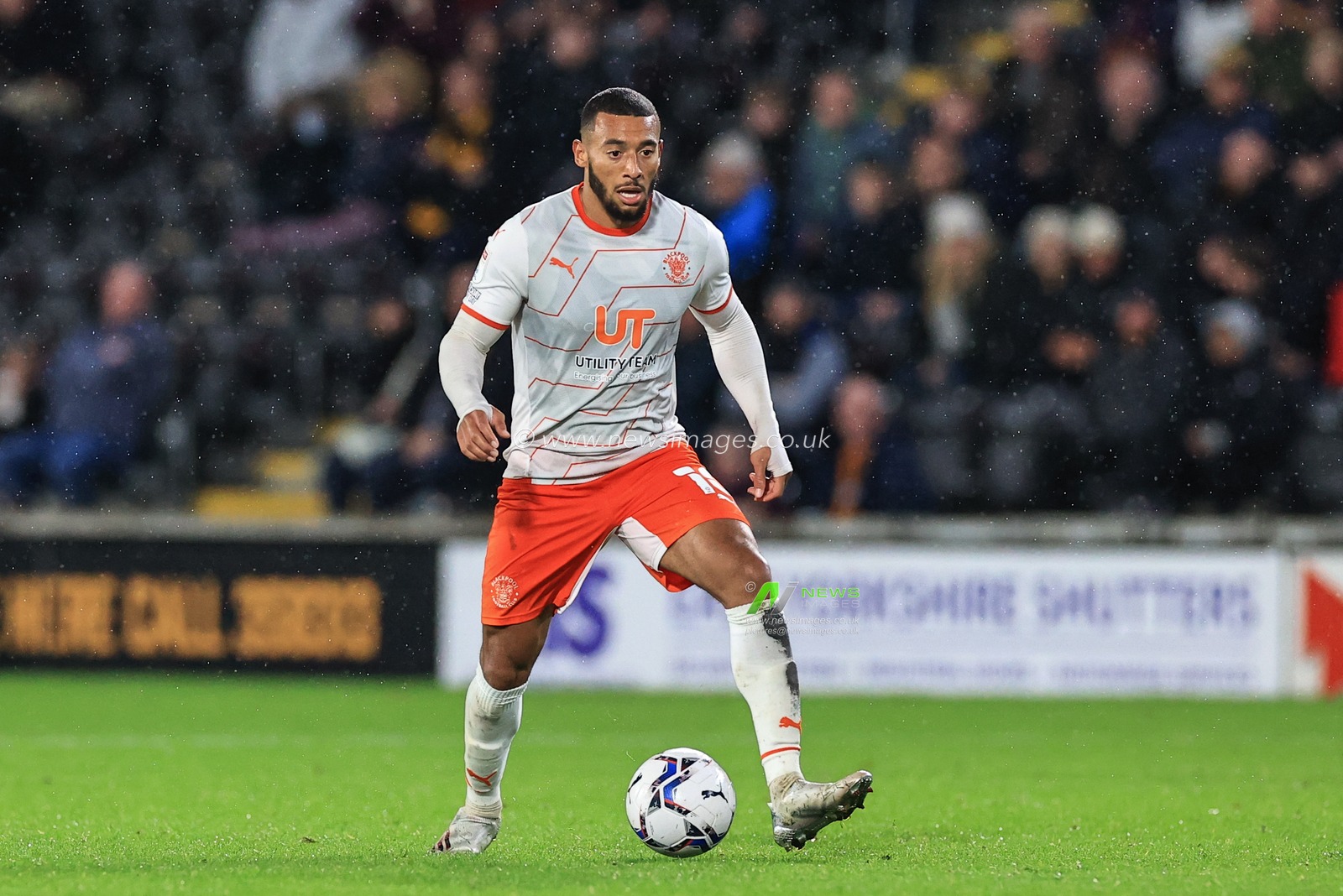 Keshi Anderson #10 of Blackpool in action during the game