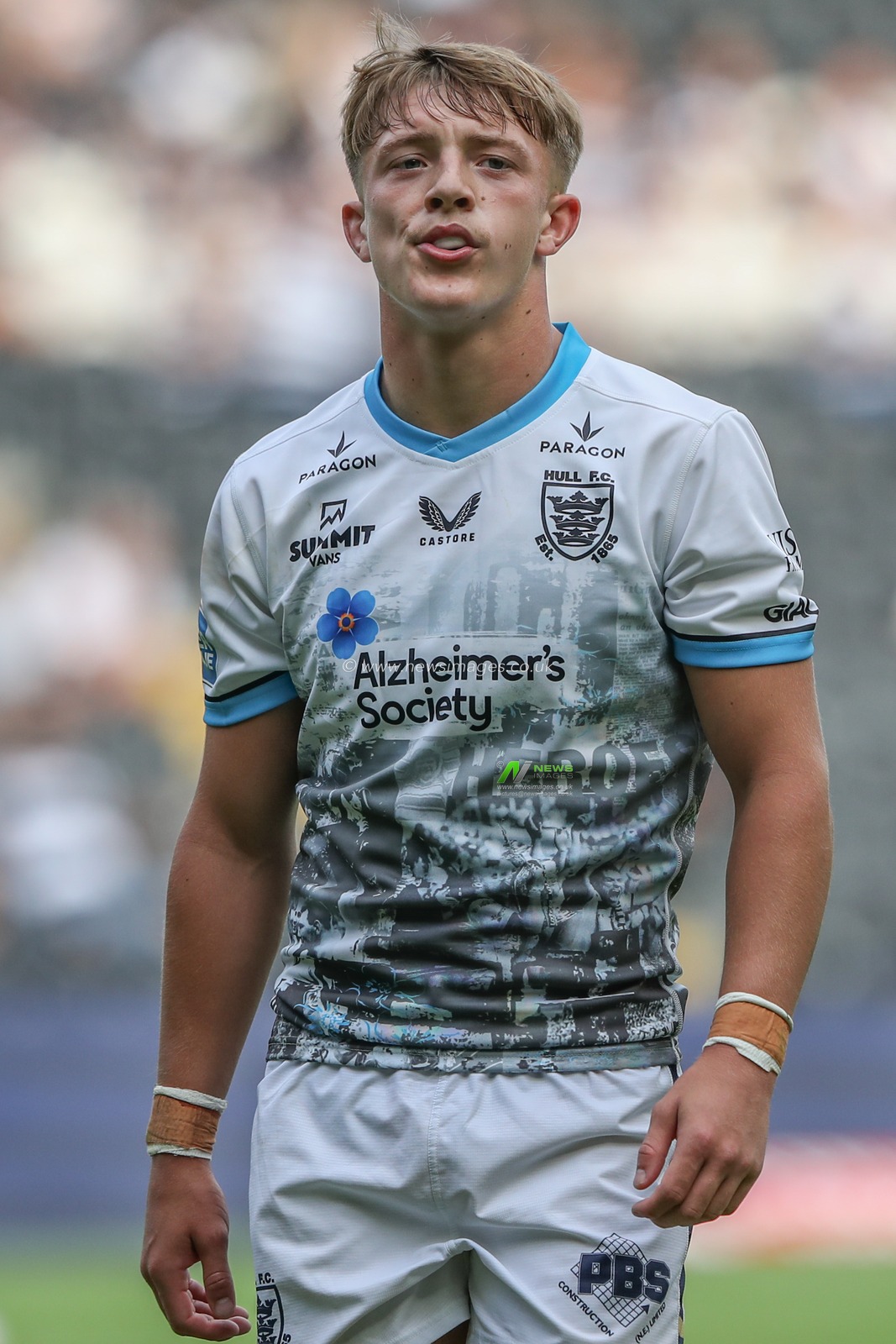 Logan Moy of Hull FC during the Betfred Super League Round 20 match Hull FC vs St Helens at MKM Stadium, Hull, United Kingdom, 3rd August 2024

(Photo by Alfie Cosgrove/News Images)