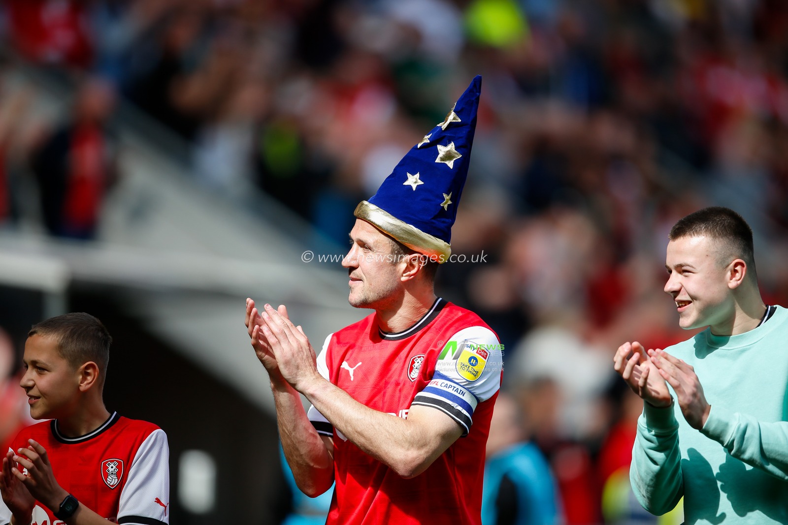 Richard Wood #6 of Rotherham United celebrates his team avoiding relegation after the Sky Bet Championship match Rotherham United vs Middlesbrough at New York Stadium, Rotherham, United Kingdom, 1st May 2023

(Photo by Ben Early/News Images)