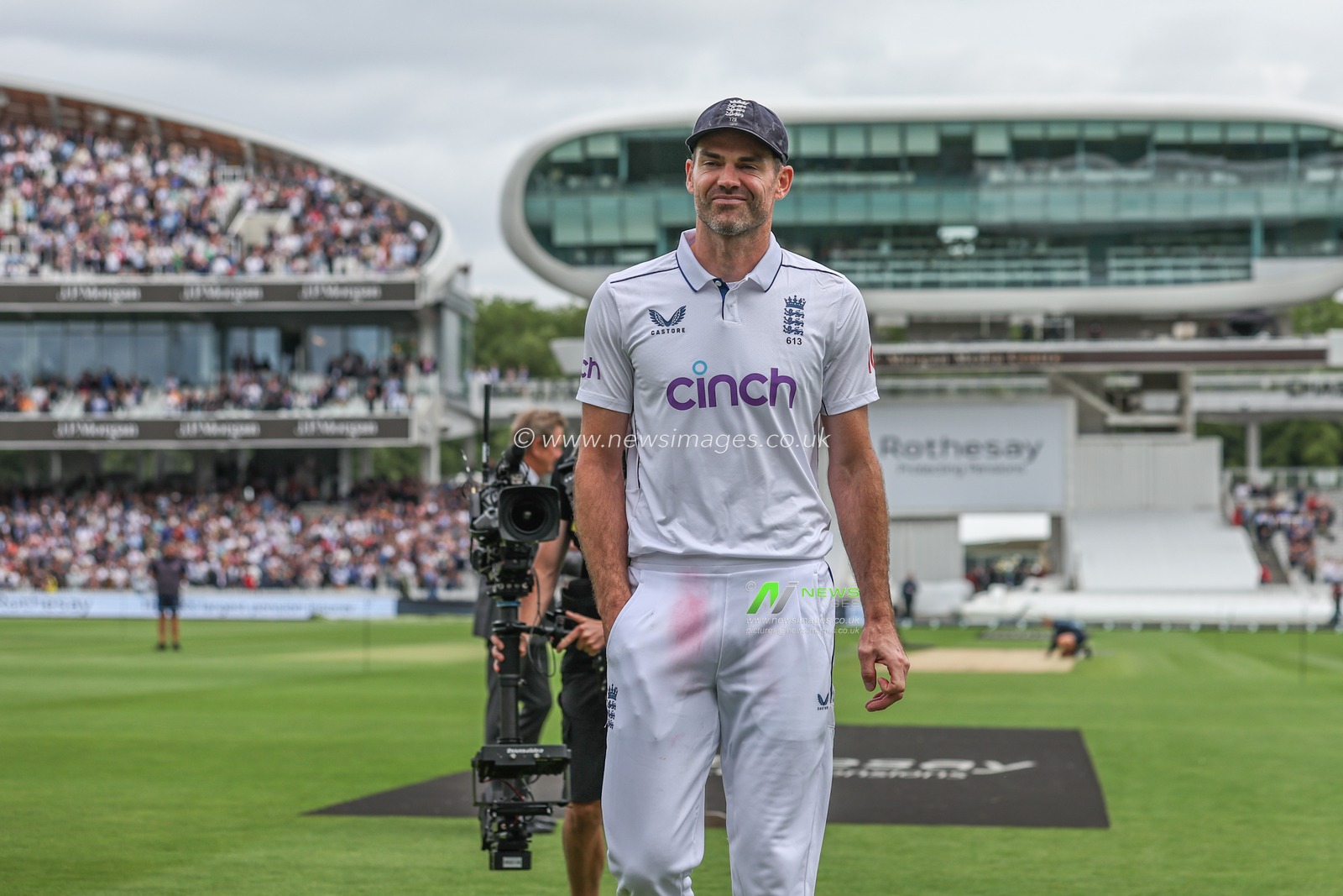 James Anderson of England during the Rothesay First Test Match Day Three England v West Indies at Lords, London, United Kingdom, 12th July 2024

(Photo by Mark Cosgrove/News Images)