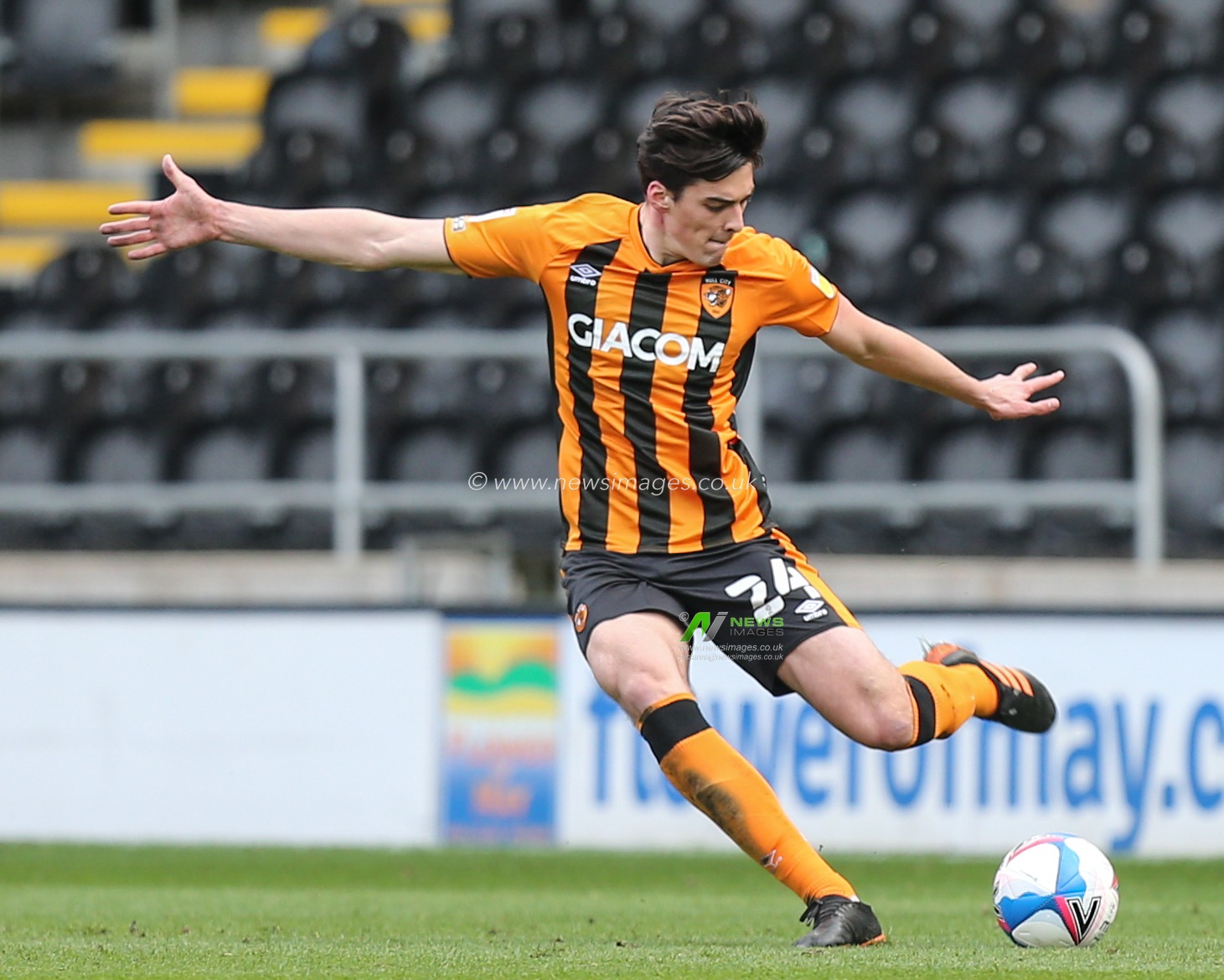 Jacob Greaves #24 of Hull City during the game