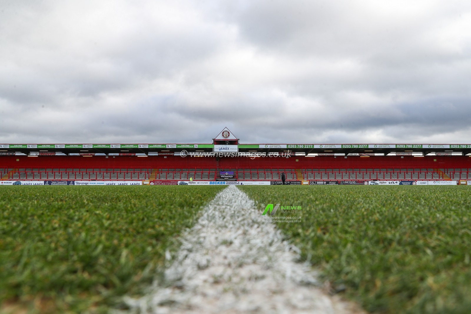 A general view inside of the Lamex Stadium, home of Stevenage ahead of the Sky Bet League 1 match Stevenage vs Blackpool at Lamex Stadium, Stevenage, United Kingdom, 3rd February 2024

(Photo by Gareth Evans/News Images)