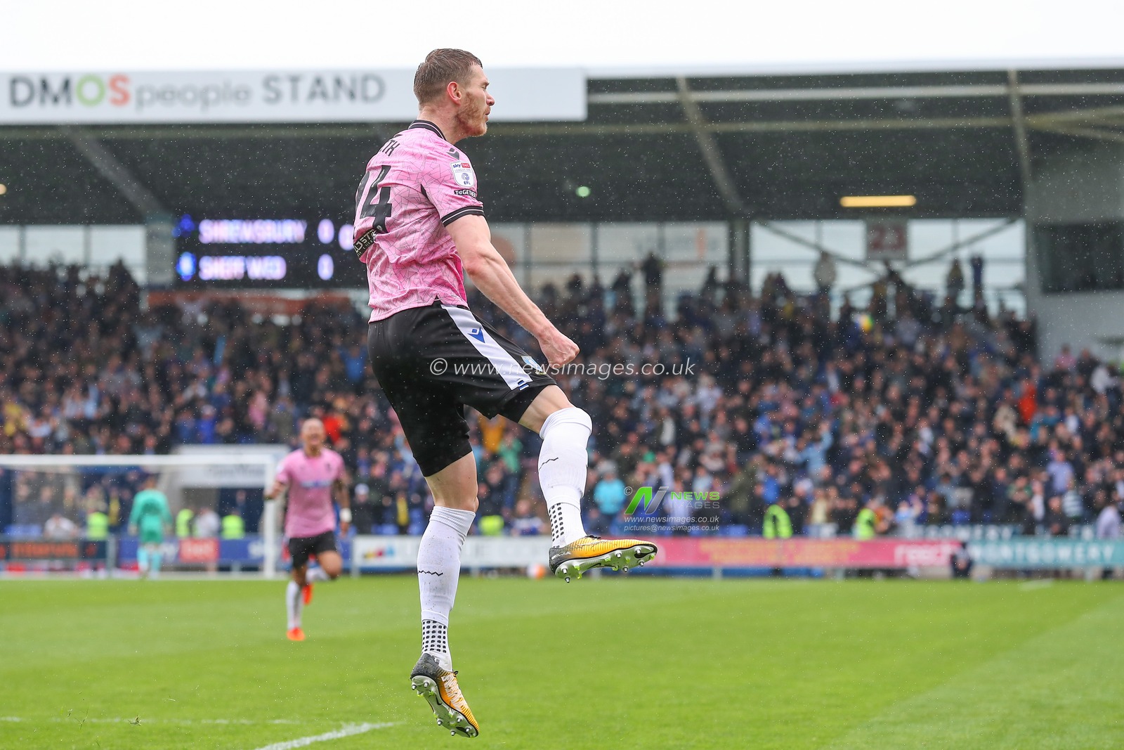 Michael Smith #24 of Sheffield Wednesday celebrates his goal to make it 0-1 during the Sky Bet League 1 match Shrewsbury Town vs Sheffield Wednesday at Greenhous Meadow, Shrewsbury, United Kingdom, 29th April 2023

(Photo by Gareth Evans/News Images)