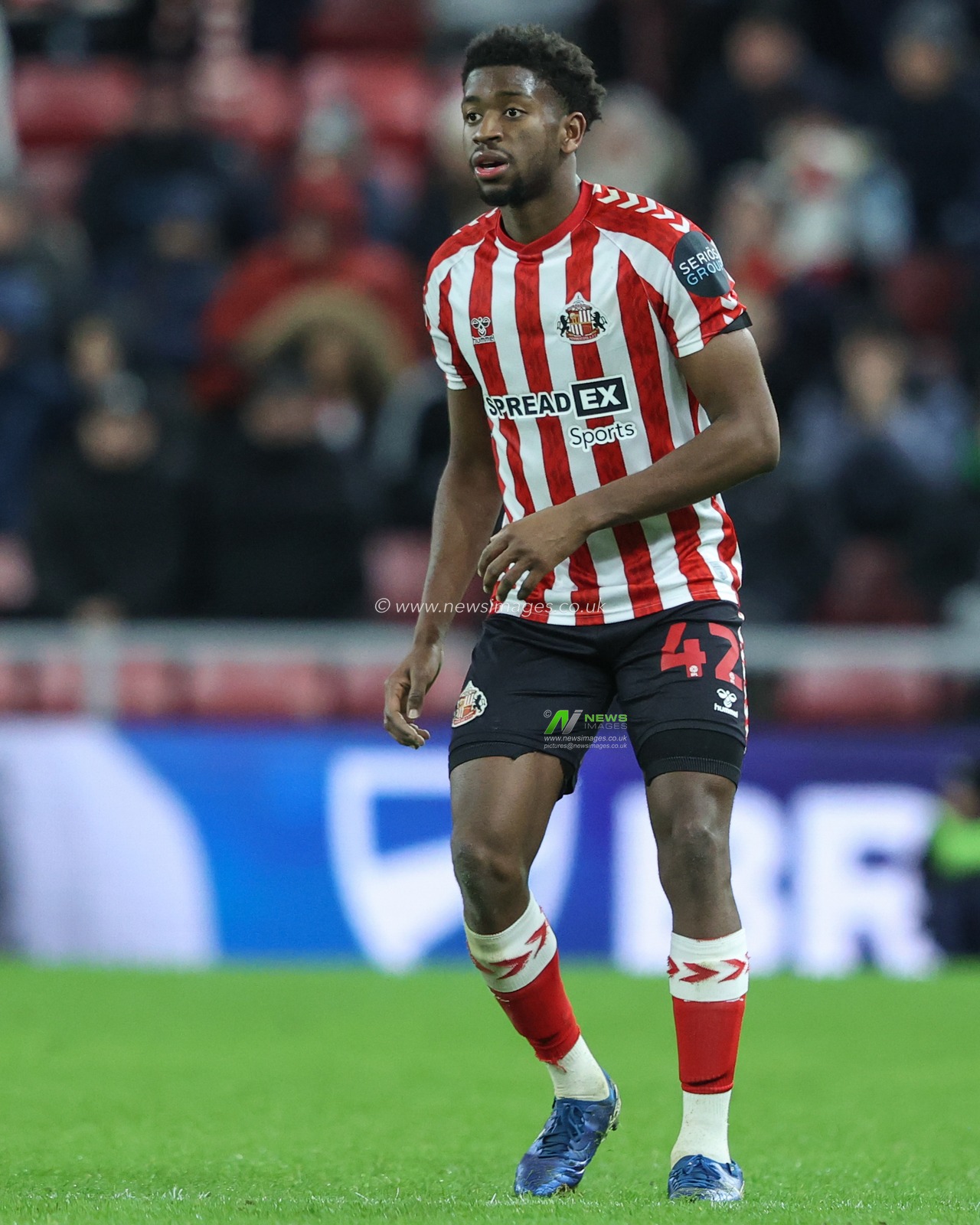 Aji Alese of Sunderland during the Sky Bet Championship match Sunderland vs Sheffield United at Stadium Of Light, Sunderland, United Kingdom, 1st January 2025

(Photo by Alfie Cosgrove/News Images)