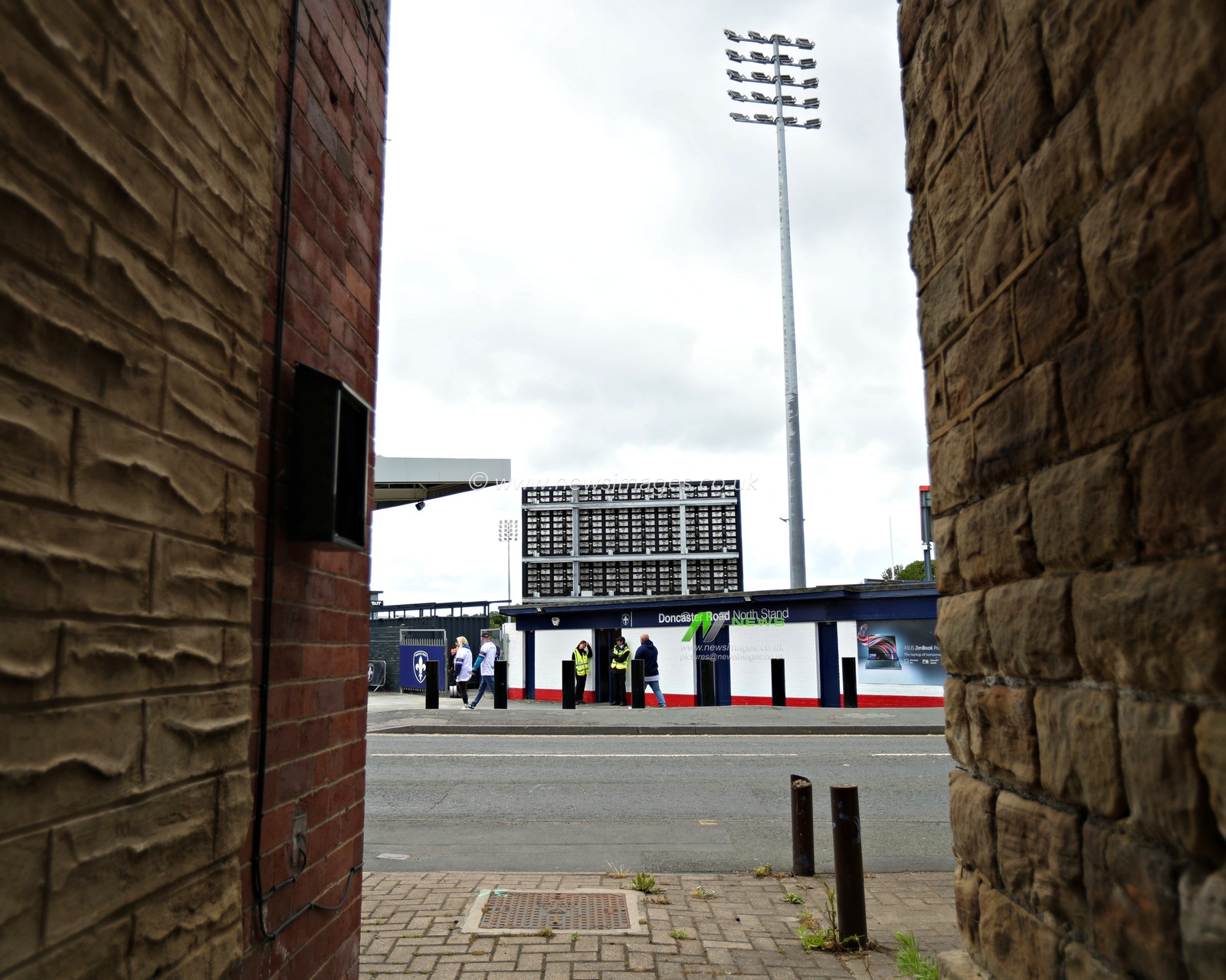 A view of the Doncaster Road stand entrance before the Betfred Super League match Wakefield Trinity vs Salford Red Devils at DIY Kitchens Stadium, Wakefield, United Kingdom, 25th May 2025(Photo by Sam Eaden/News Images)