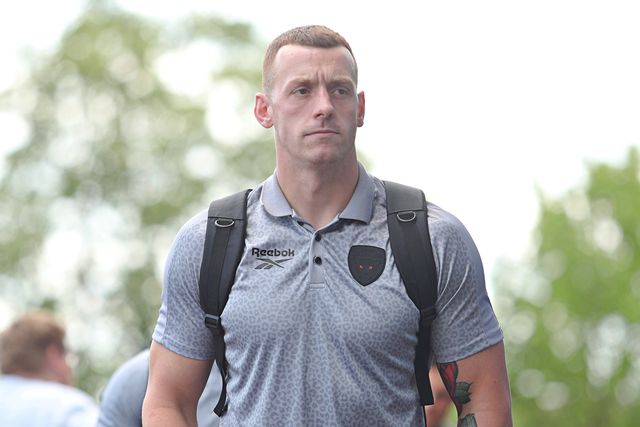 Frankie Halton of Leigh Leopards arrives before the Betfred Super League Round 14 match Wakefield Trinity vs Leigh Leopards at DIY Kitchens Stadium, Wakefield, United Kingdom, 15th June 2025

(Photo by Sam Eaden/News Images)