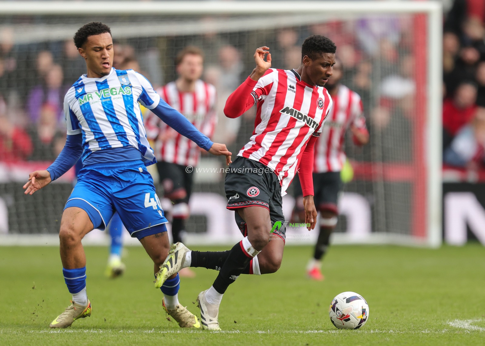 Djibril Soumare of Sheffield United is fouled by Devlan Moses of Sheffield Wednesday during the Sky Bet Championship match Sheffield United vs Sheffield Wednesday at Bramall Lane, Sheffield, United Kingdom on 22 February 2026

(Photo by Richard Bierton/News Images)