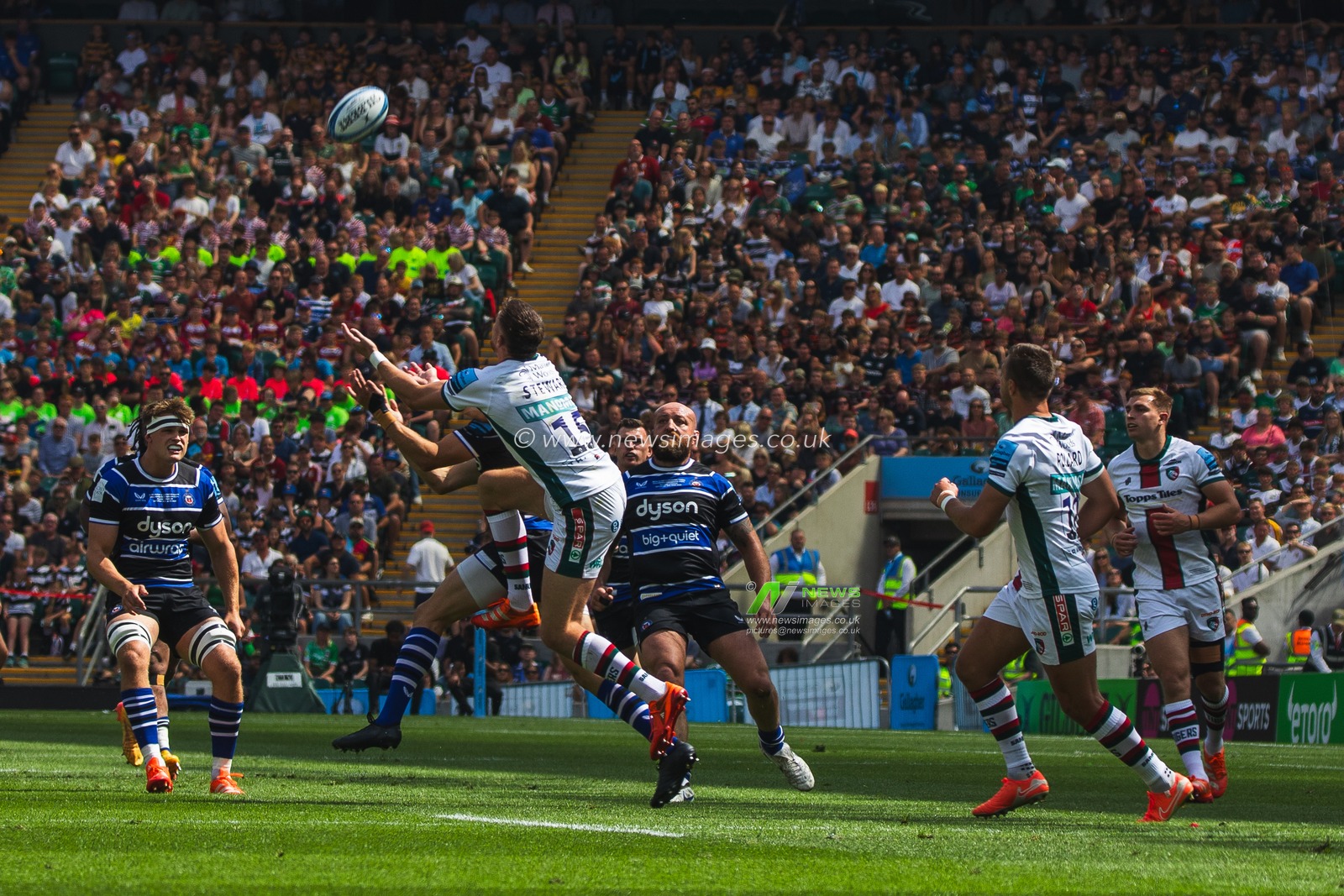 Freddie Steward of Leicester Tigers during the Gallagher Premiership Play-off Final 2025 Bath Rugby v Leicester Tigers at Allianz Stadium, Twickenham, United Kingdom, 14th June 2025

(Photo by Craig Evans/News Images)