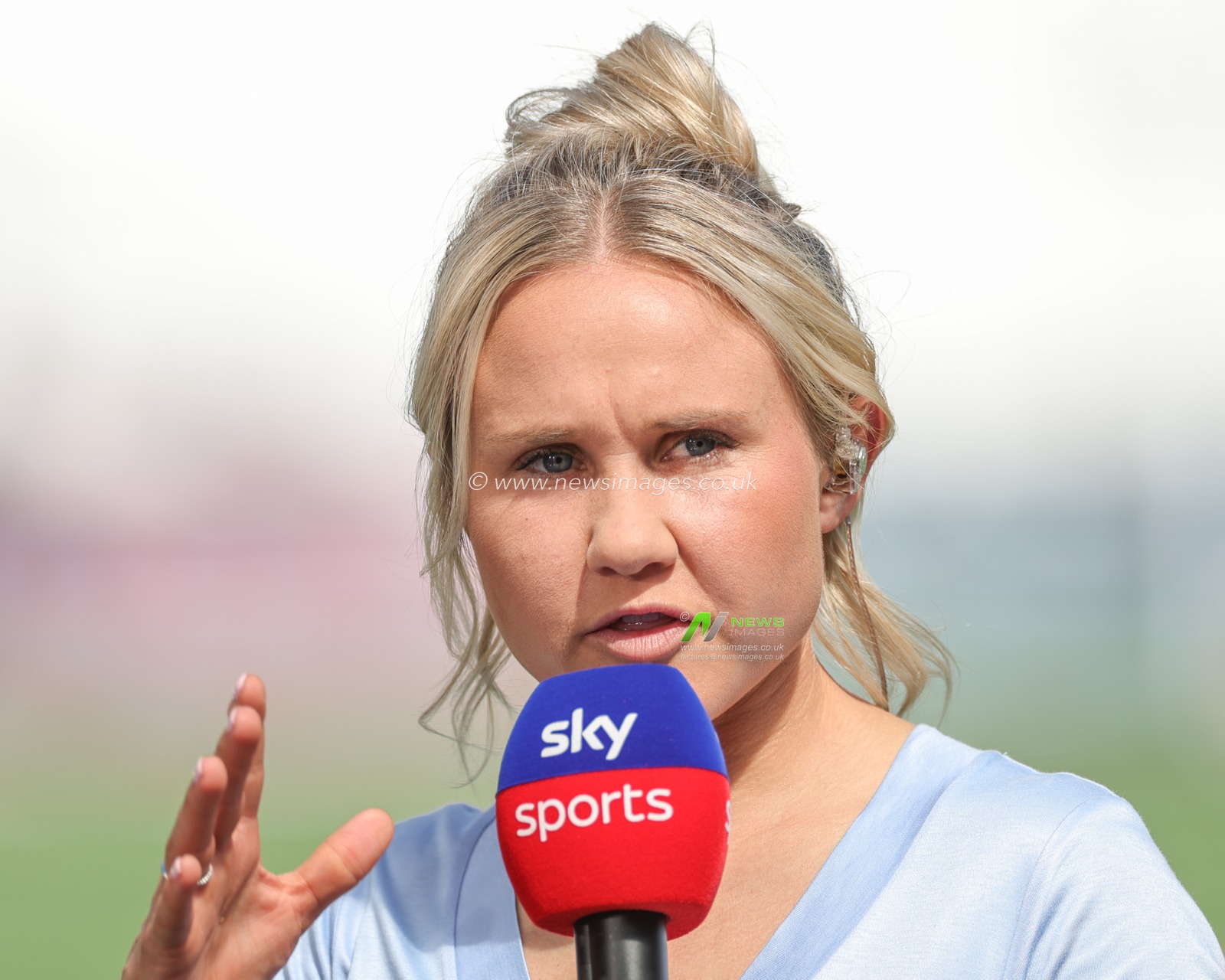 Izzy Christiansen Sky Sports pundit and former footballer gives an interview ahead of the Premier League match West Ham United vs Chelsea at London Stadium, London, United Kingdom, 20th August 2023

(Photo by Mark Cosgrove/News Images)