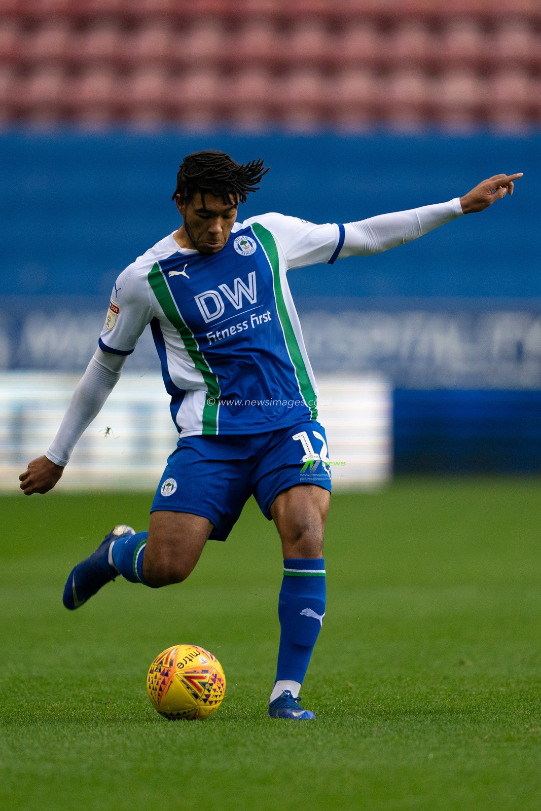Wigan Athletic's Reece James

22nd December 2018, DW Stadium, Wigan, England; Sky Bet Championship, Wigan Athletic vs Birmingham City ; 


Credit: Terry Donnelly/News Images

English Football League images are subject to DataCo Licence