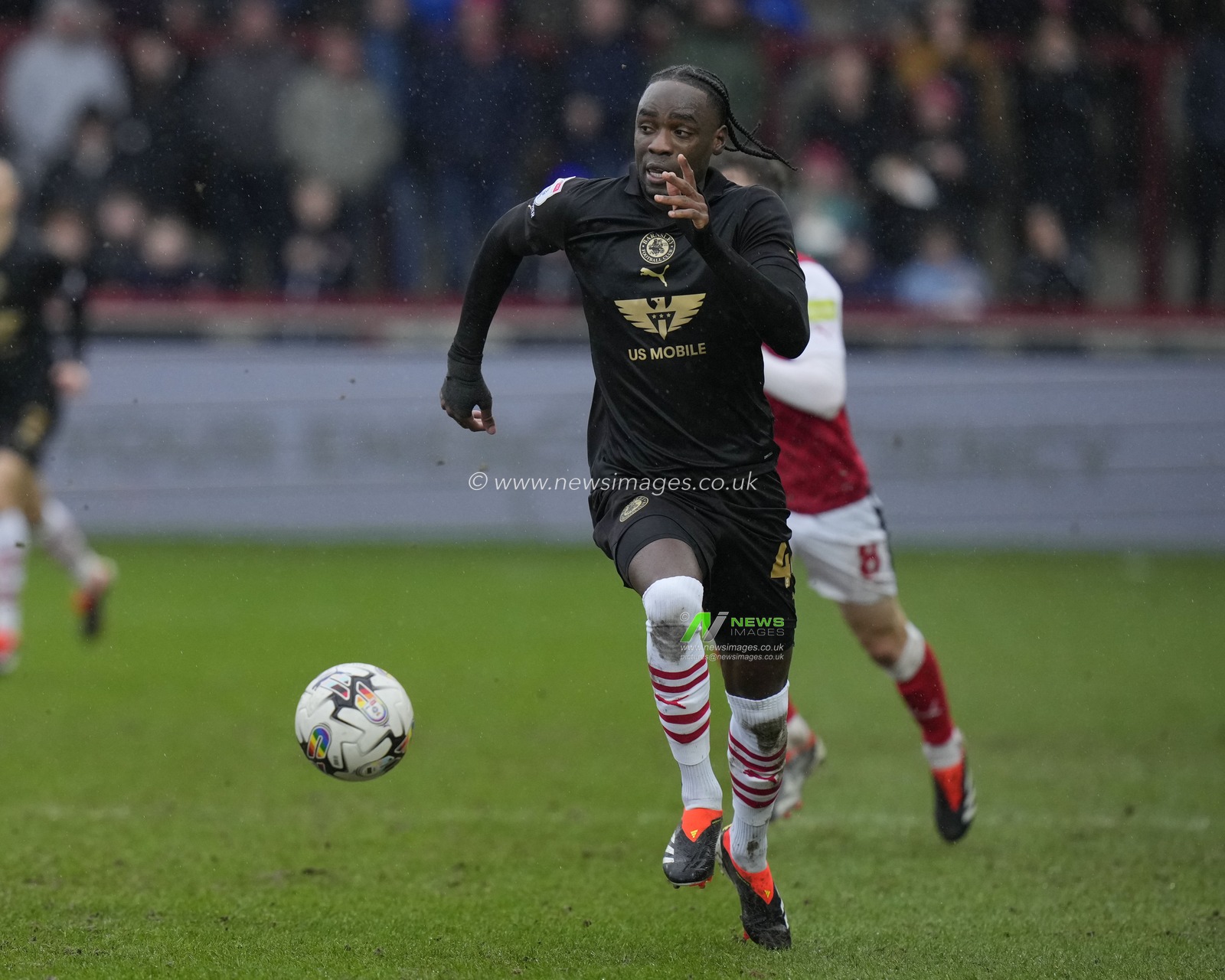 Devante Cole of Barnsley during the Sky Bet League 1 match Fleetwood Town vs Barnsley at Highbury Stadium, Fleetwood, United Kingdom, 17th February 2024

(Photo by Steve Flynn/News Images)