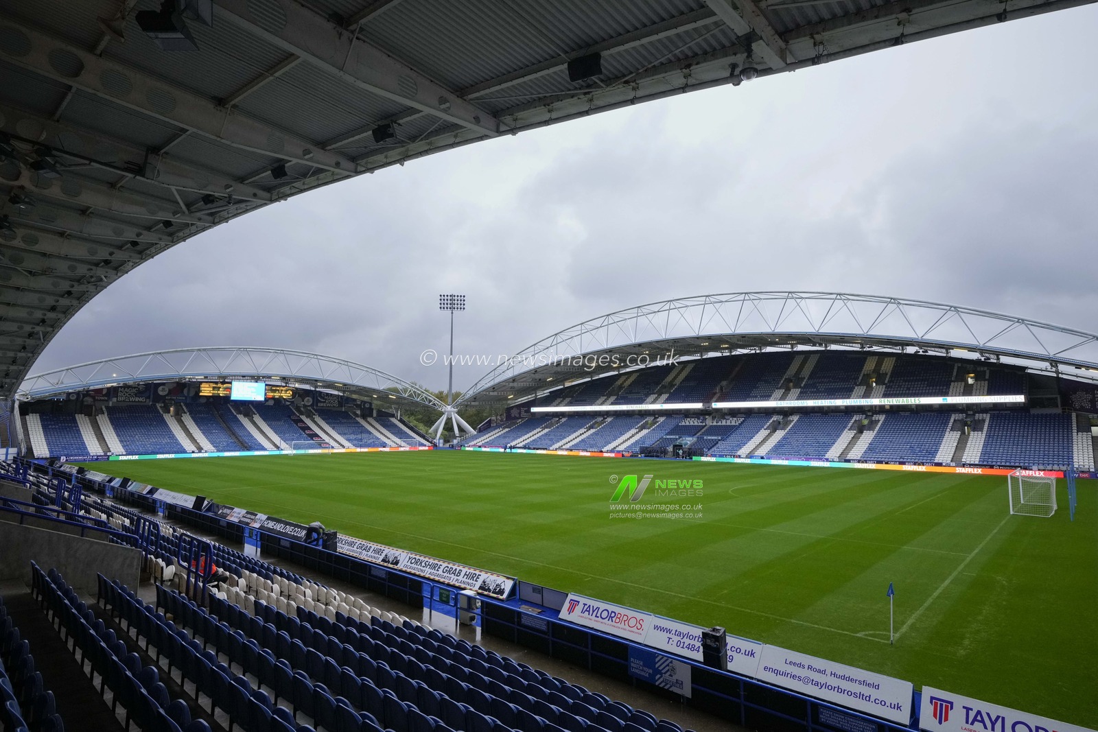 A general view of the John Smiths Stadium, home of Huddersfield Town before the Sky Bet Championship match Huddersfield Town vs Cardiff City at John Smith's Stadium, Huddersfield, United Kingdom, 24th October 2023

(Photo by Steve Flynn/News Images)