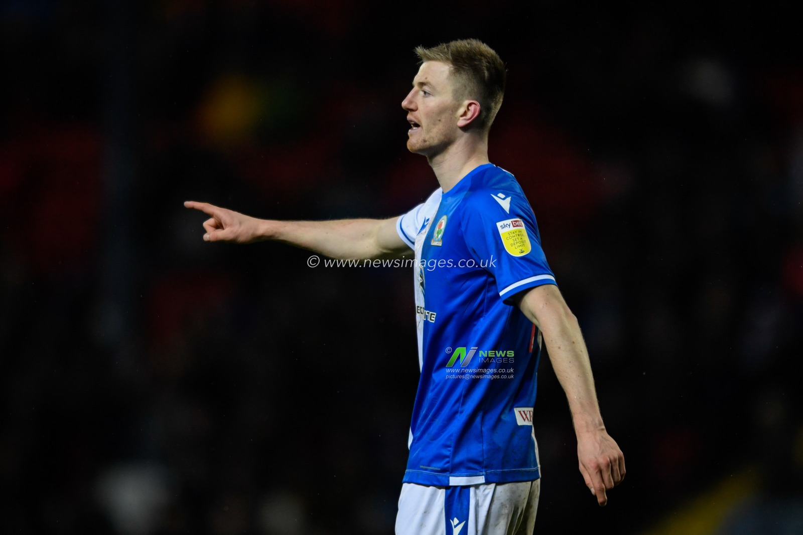 Scott Wharton #16 of Blackburn Rovers in action during the game