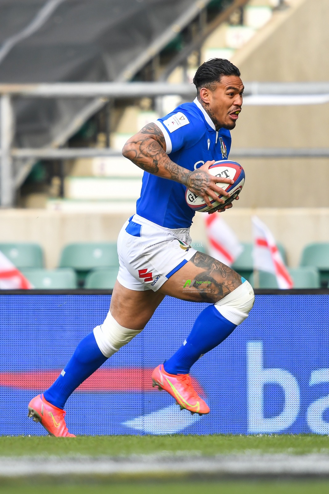 Monty Ioane of Italy in action