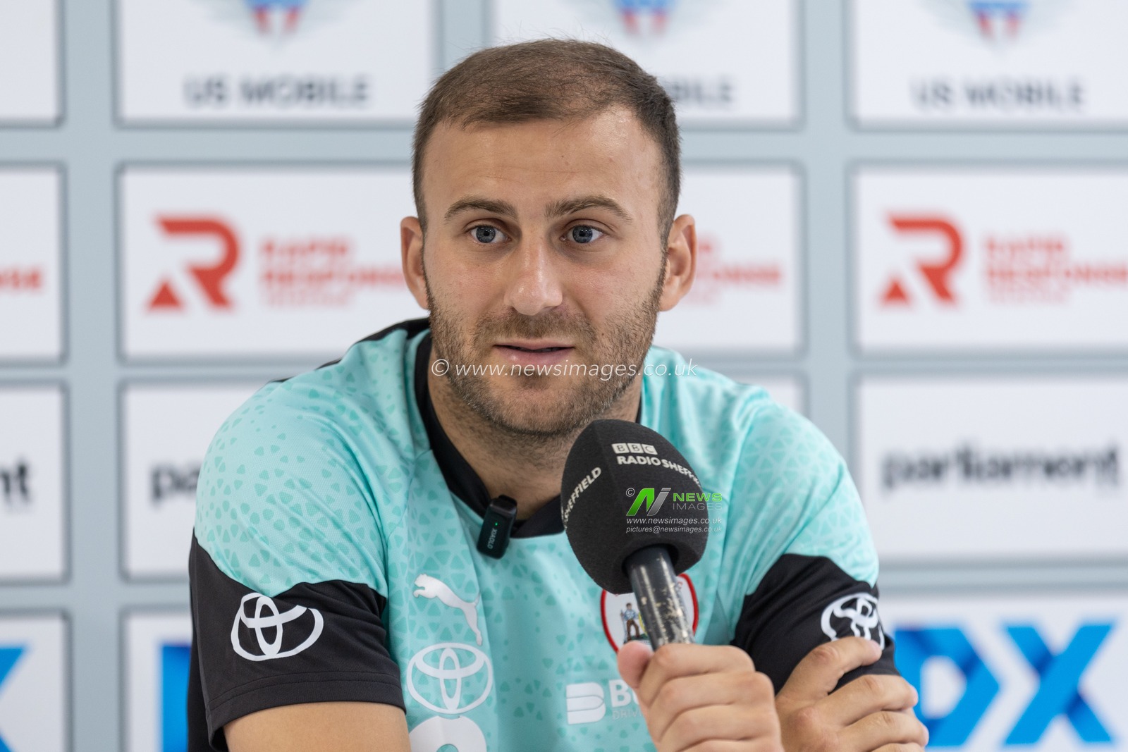 Herbie Kane #8 of Barnsley speaks in the Barnsley vs Oxford United pre-match press conference  at Oakwell, Barnsley, United Kingdom, 17th August 2023

(Photo by Mark Cosgrove/News Images)