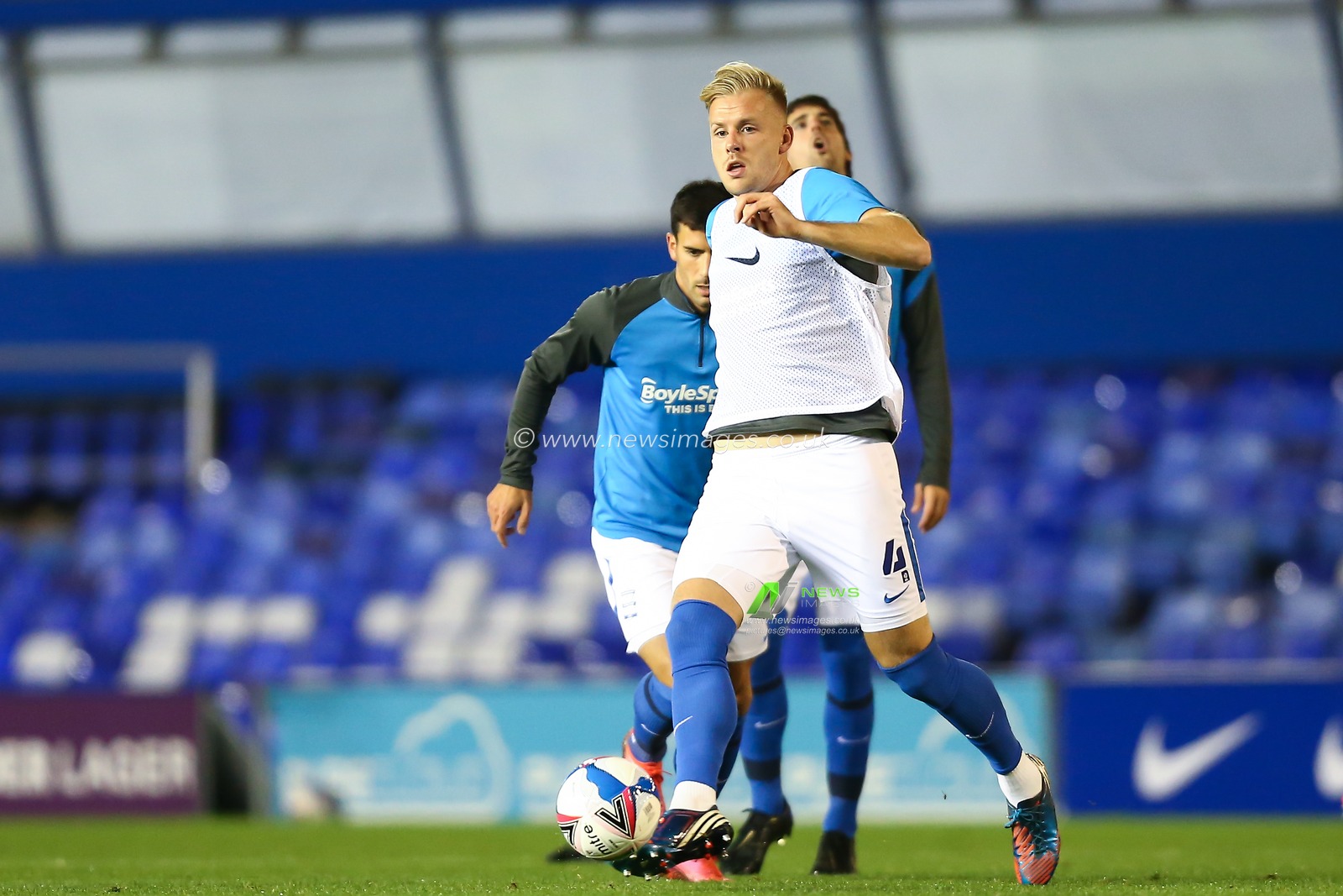 Marc Roberts (4) of Birmingham City warming up