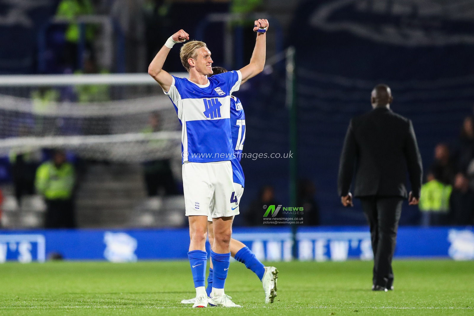 Christoph Klarer of Birmingham City celebrates his teams win after the Sky Bet League 1 match Birmingham City vs Wrexham at St. Andrew's @ Knighthead Park, Birmingham, United Kingdom, 16th September 2024

(Photo by Gareth Evans/News Images)