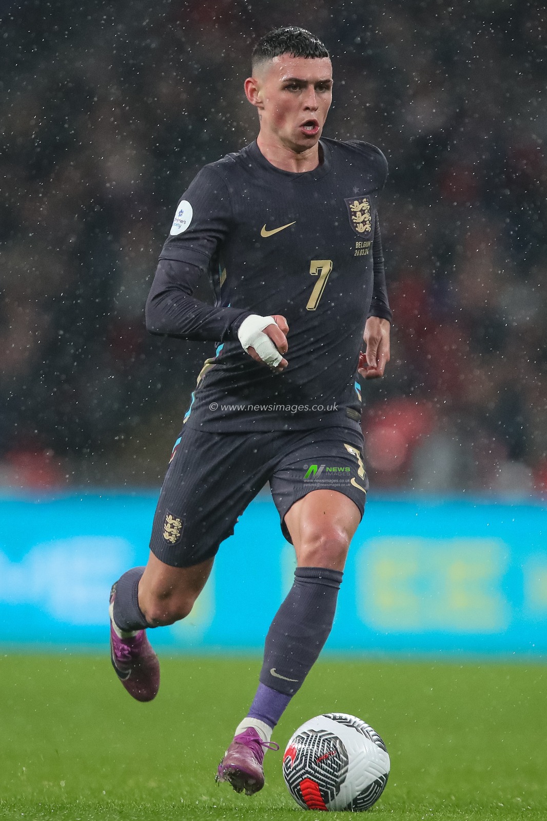 Phil Foden of England with the ball during the International Friendly match England vs Belgium at Wembley Stadium, London, United Kingdom, 26th March 2024

(Photo by Gareth Evans/News Images)