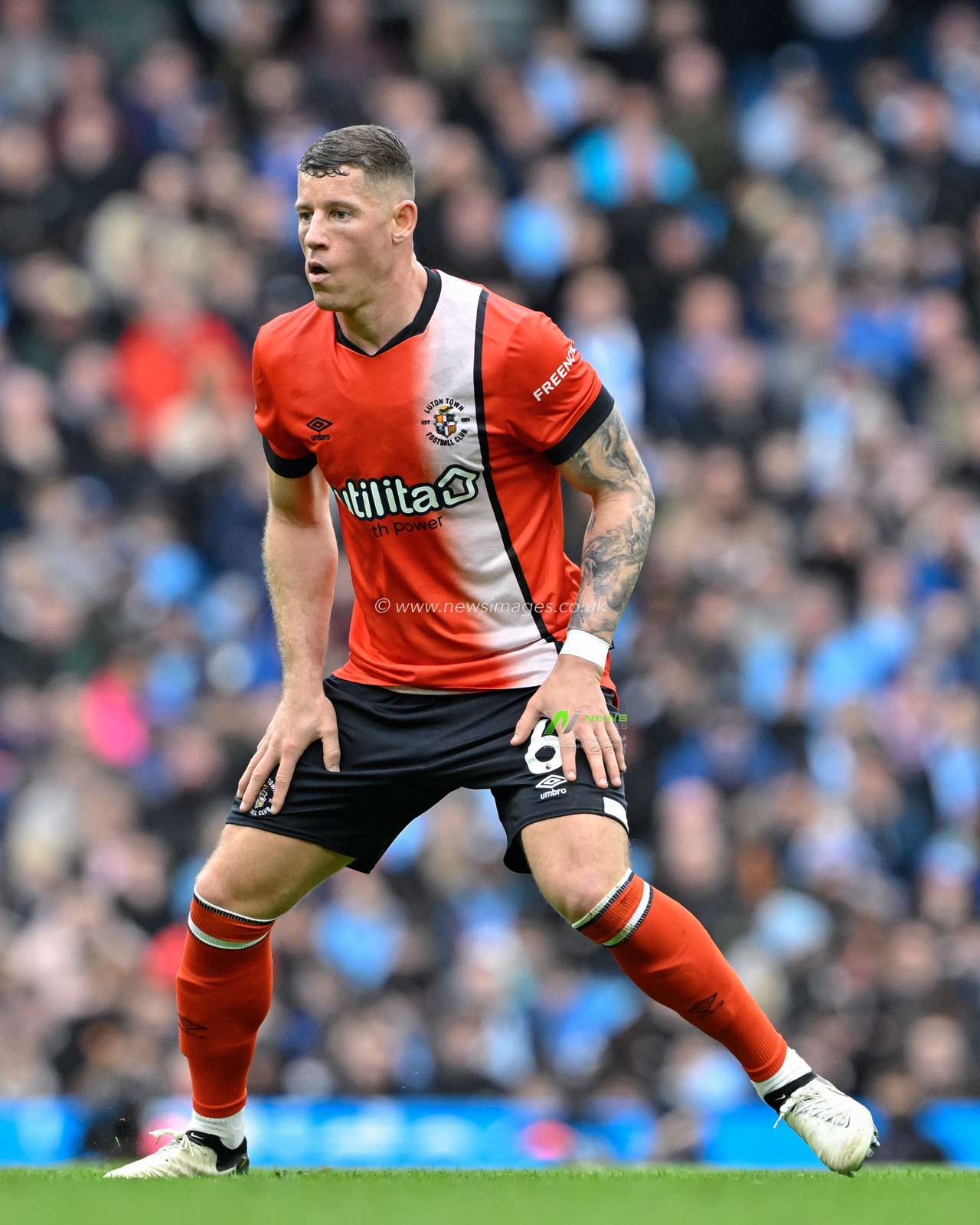 Ross Barkley of Luton Town, during the Premier League match Manchester City vs Luton Town at Etihad Stadium, Manchester, United Kingdom, 13th April 2024

(Photo by Cody Froggatt/News Images)
