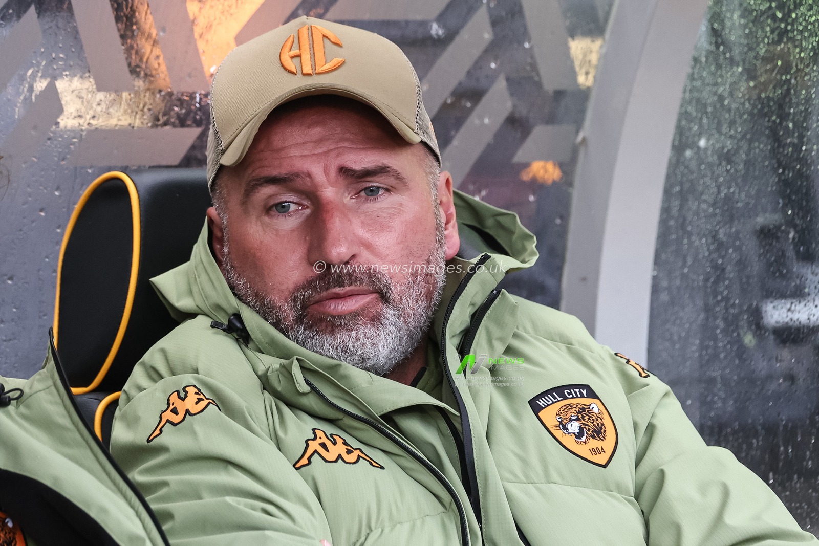 Tim Walter manager of Hull City sits in the dugout in the pregame warmup session during the Sky Bet Championship match Hull City vs Sunderland at MKM Stadium, Hull, United Kingdom, 20th October 2024

(Photo by Mark Cosgrove/News Images)