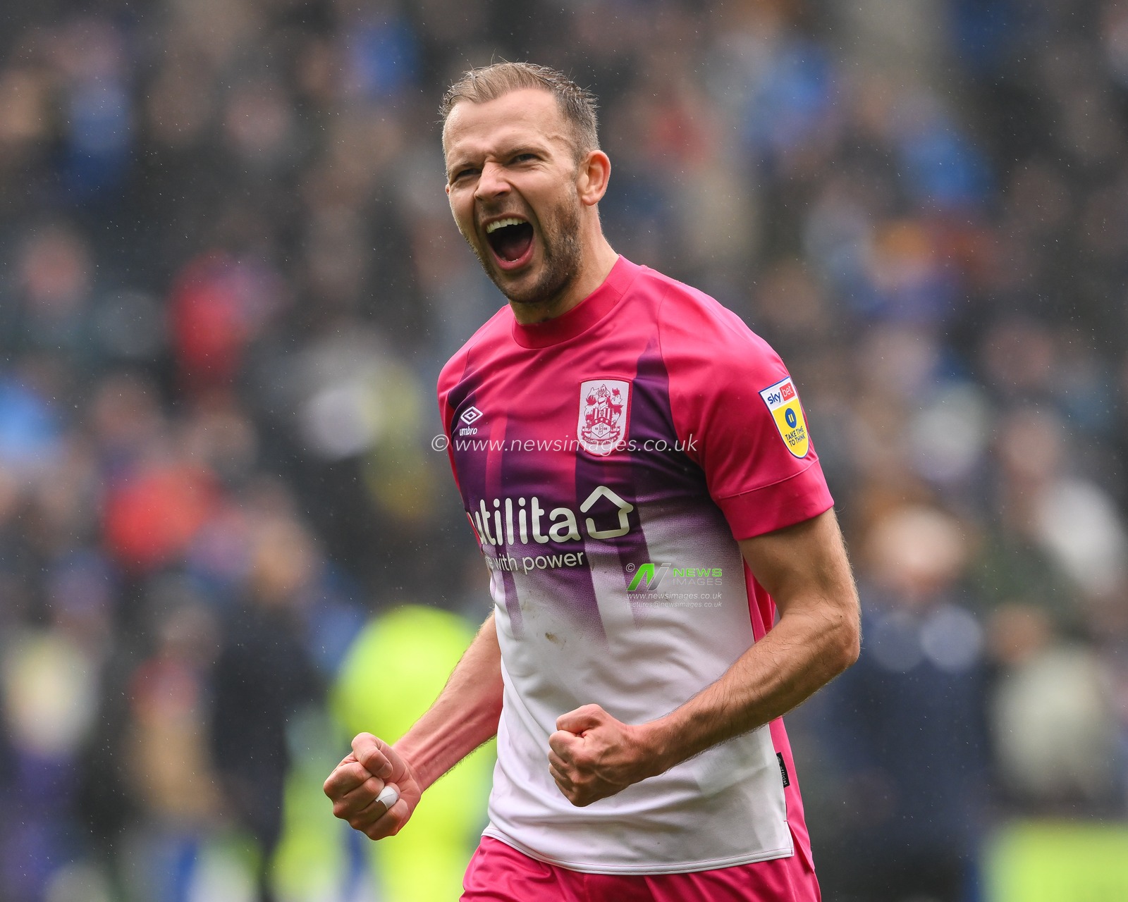 Jordan Rhodes #9 of Huddersfield Town celebrates at the end of the Sky Bet Championship match Cardiff City vs Huddersfield Town at Cardiff City Stadium, Cardiff, United Kingdom, 30th April 2023

(Photo by Craig Thomas/News Images)