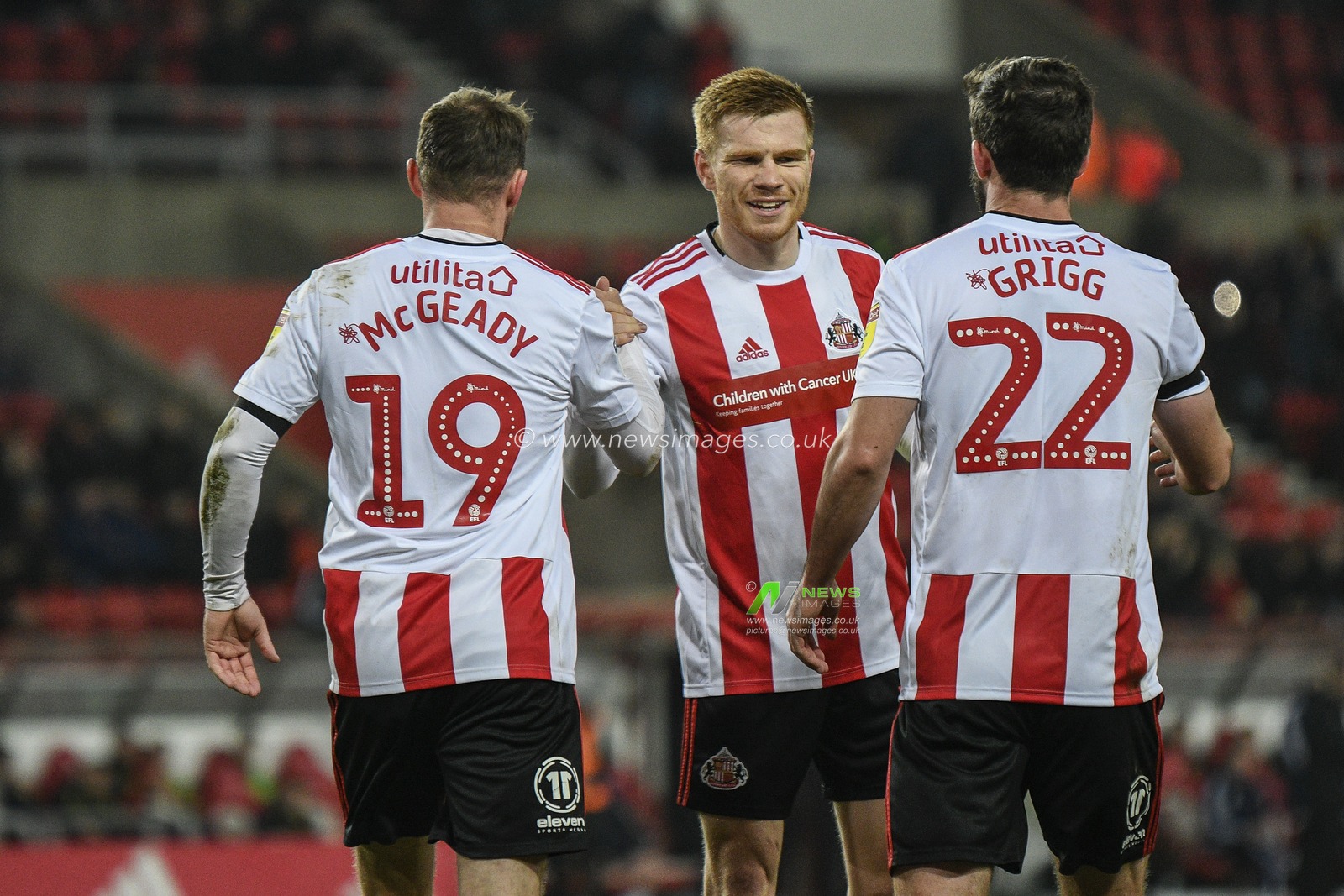26th November 2019, Stadium Of Light, Sunderland, England; Sky Bet League 1, Sunderland v Burton Albion : Aidan McGeady (19) of Sunderland celebrates with his team mates after scoring

Credit: Iam Burn/News Images