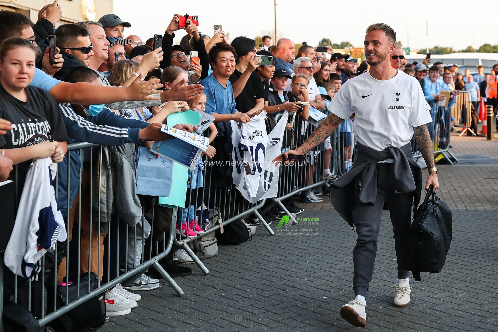 James Maddison of Tottenham Hotspur arrives ahead of the Carabao Cup match Coventry City vs Tottenham Hotspur at Coventry Building Society Arena, Coventry, United Kingdom, 18th September 2024

(Photo by Gareth Evans/News Images)