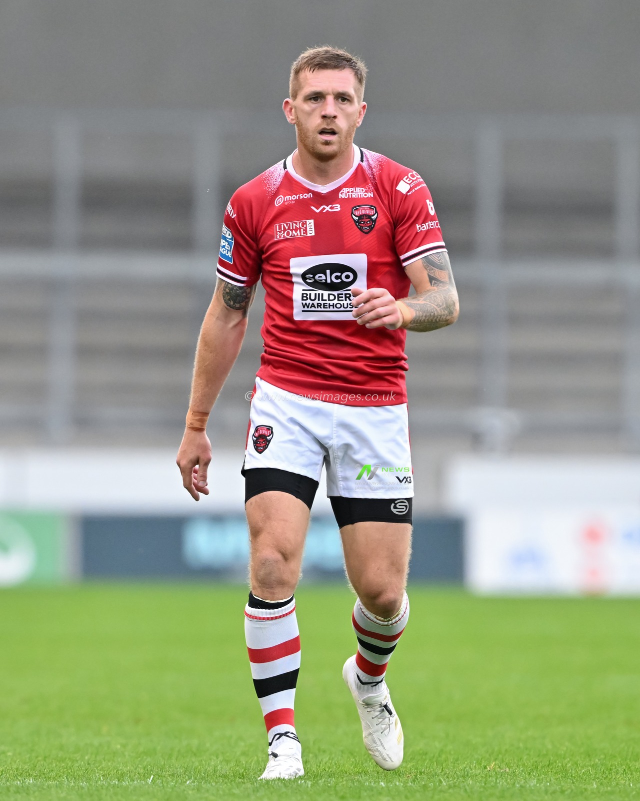 Marc Sneyd of Salford Red Devils during the Betfred Super League Round 25 match Salford Red Devils vs Catalans Dragons at Salford Community Stadium, Eccles, United Kingdom, 7th September 2024

(Photo by Cody Froggatt/News Images)