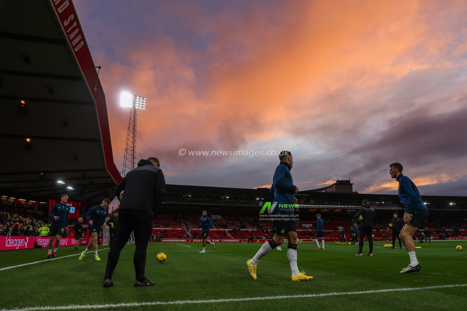 A general view inside of the City Ground, home of Nottingham Forest during the pre-game warm up ahead of  the Premier League match Nottingham Forest vs Newcastle United at City Ground, Nottingham, United Kingdom, 10th February 2024

(Photo by Gareth Evans/News Images)
