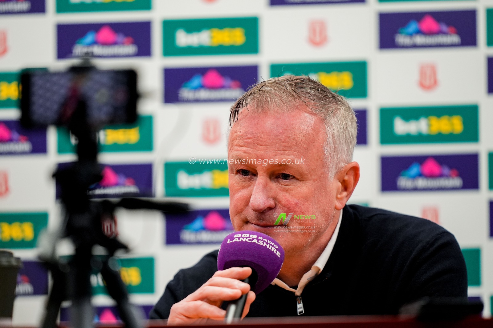 Michael O'Neill manager of Blackburn Rovers in the manager post match press conference during the Sky Bet Championship match Stoke City vs Blackburn Rovers at Bet365 Stadium, Stoke On Trent, United Kingdom on 11 April 2026

(Photo by Maynard Manyowa/News Images)