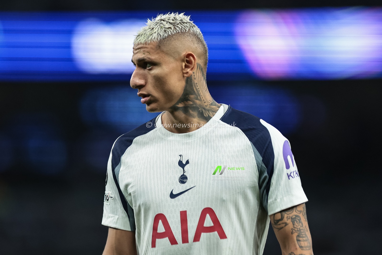 Richarlison of Tottenham Hotspur during the UEFA Champions League Matchday 4 of 8 Tottenham Hotspur vs F.C. Copenhagen at Tottenham Hotspur Stadium, London, United Kingdom, 4th November 2025

(Photo by Mark Cosgrove/News Images)

*** GER AUT SUI OUT ***