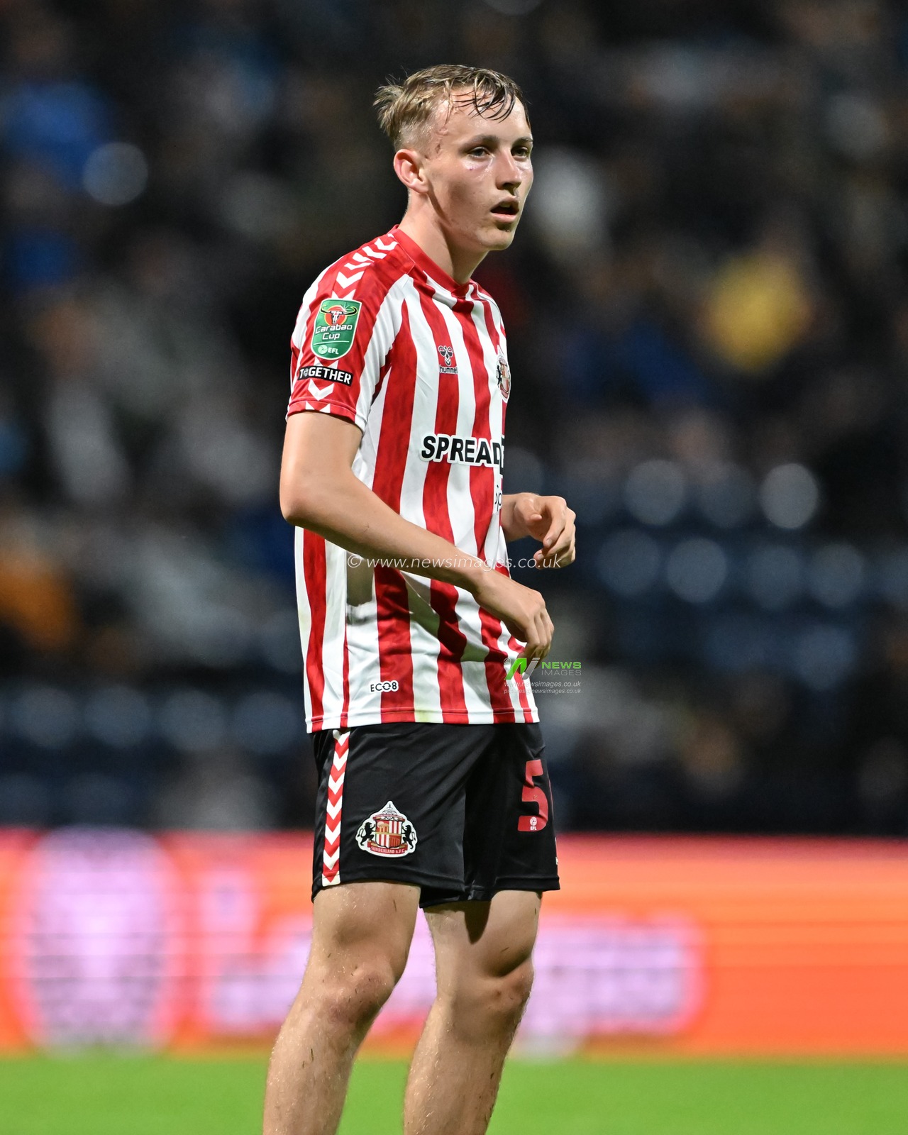 Harrison Jones of Sunderland during the Carabao Cup match Preston North End vs Sunderland at Deepdale, Preston, United Kingdom, 13th August 2024

(Photo by Cody Froggatt/News Images)
