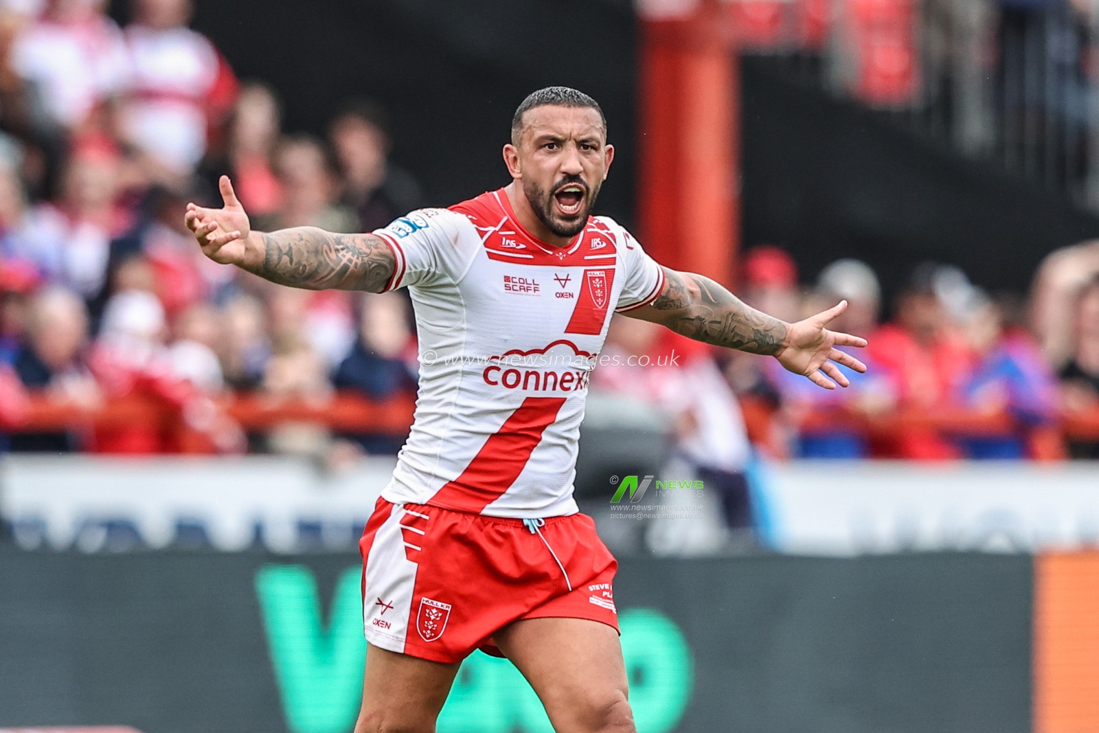Elliot Minchella of Hull KR reacts during the Betfred Super League round 17 match Hull KR vs Leeds Rhinos at Sewell Group Craven Park, Kingston upon Hull, United Kingdom, 6th July 2025

(Photo by Alfie Cosgrove/News Images)