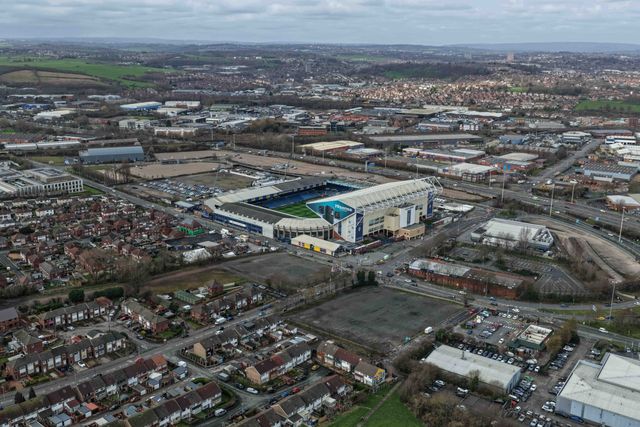 An aerial view of Elland Road during the Premier League match Leeds United vs Manchester City at Elland Road, Leeds, United Kingdom on 28 February 2026

(Photo by Mark Cosgrove/News Images)